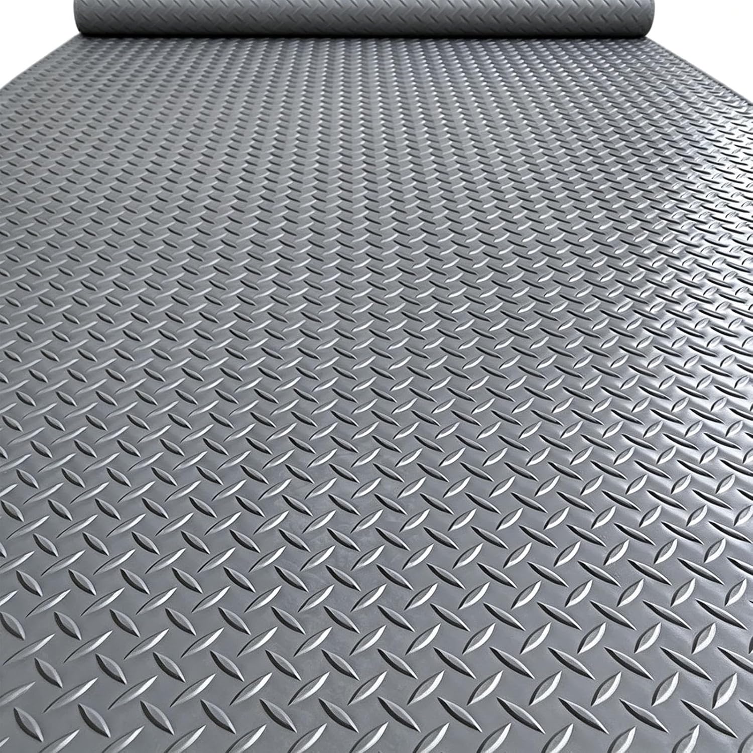 Tapis de sol antidérapant en PVC gris, protection durable