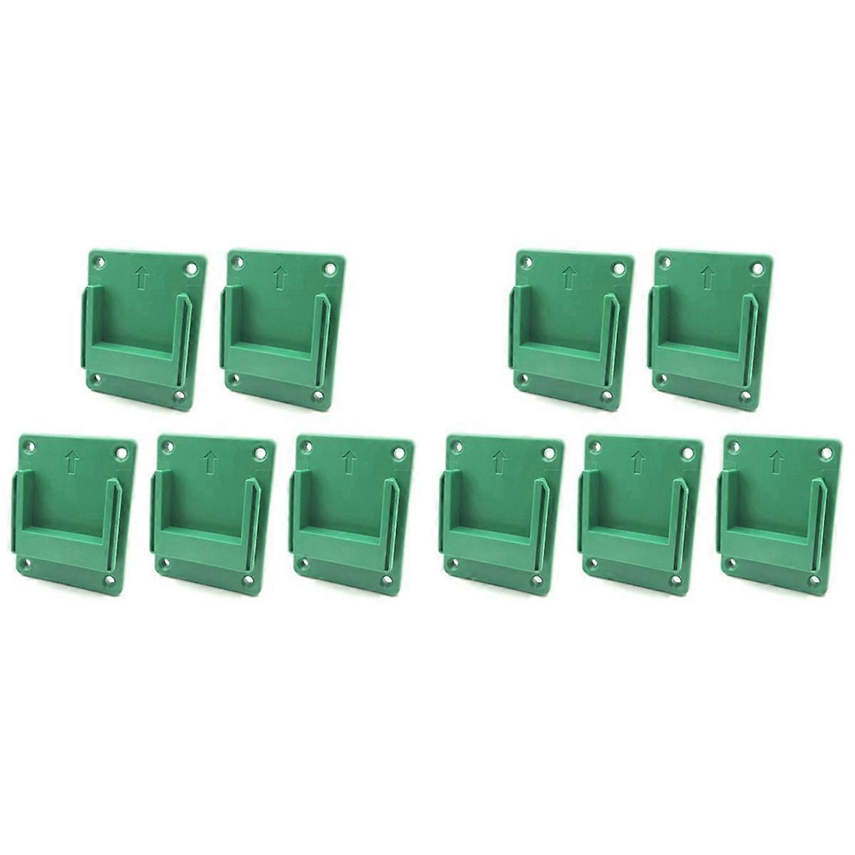 Support mural pour outils électriques 18 V et 36 V, 4 trous de fixation, vert, lot de 10