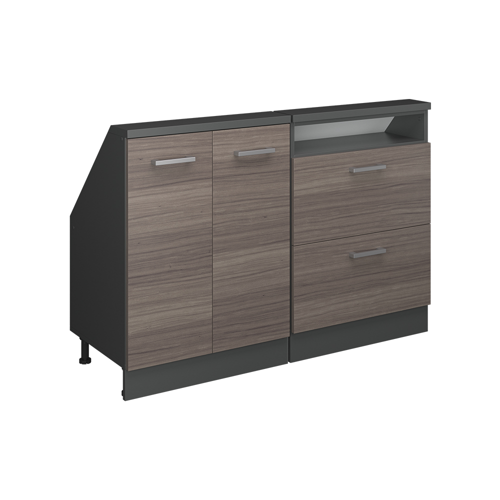 Küchenschrank Für Dachschrägen R-line, Edelgrau/anthrazit, 120 Cm 2er Set, Vicco