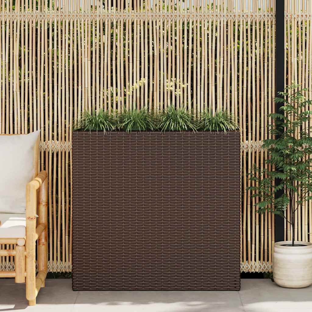 Vidaxl - Lit Surélevé De Jardin Avec 4 Pots Résine Tressée Marron