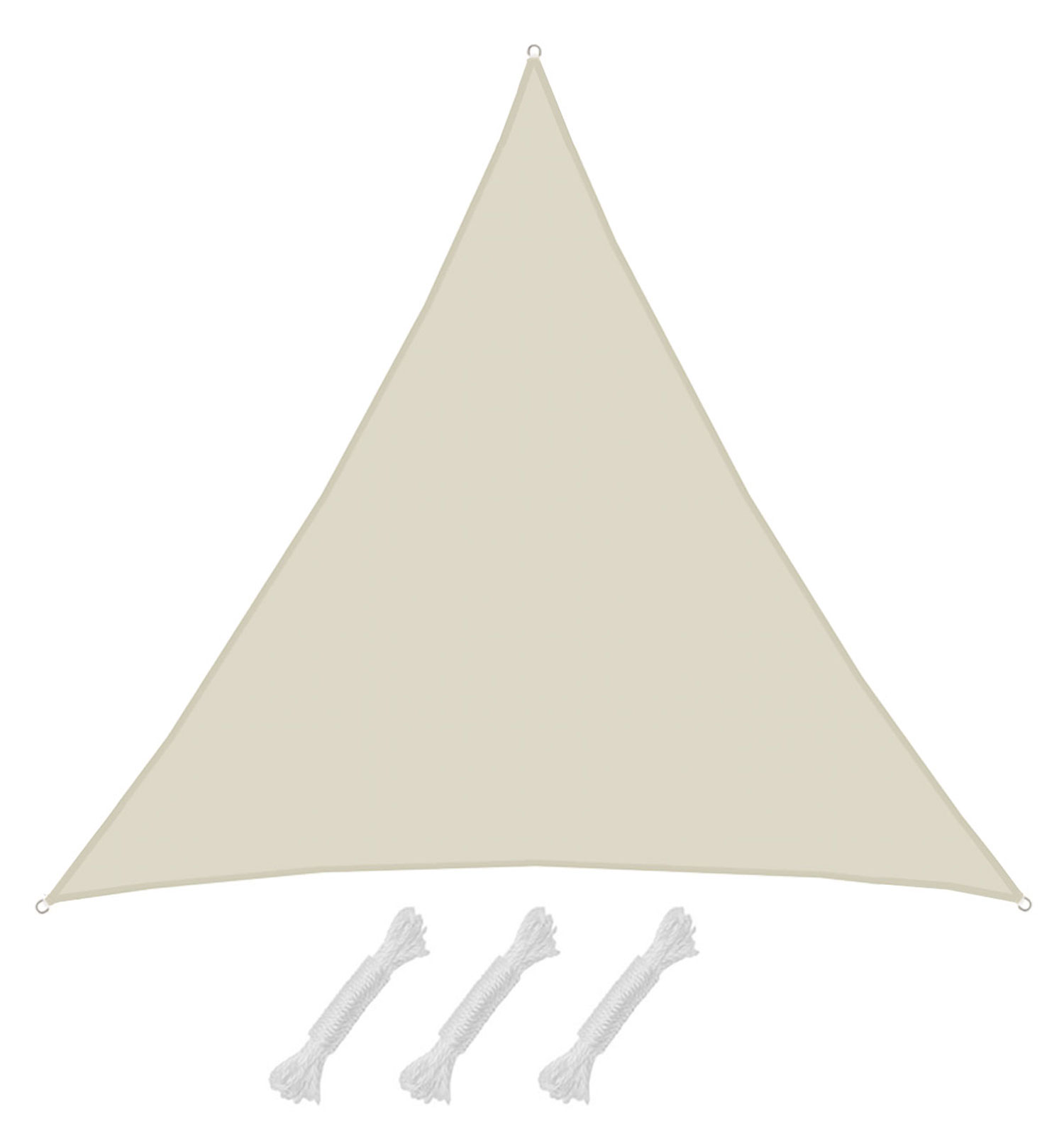 Amanka - Upf50+ Uv Sonnensegel 7x7x7 Polyester Dreieck Wasserabweisend Garten Segel Beige