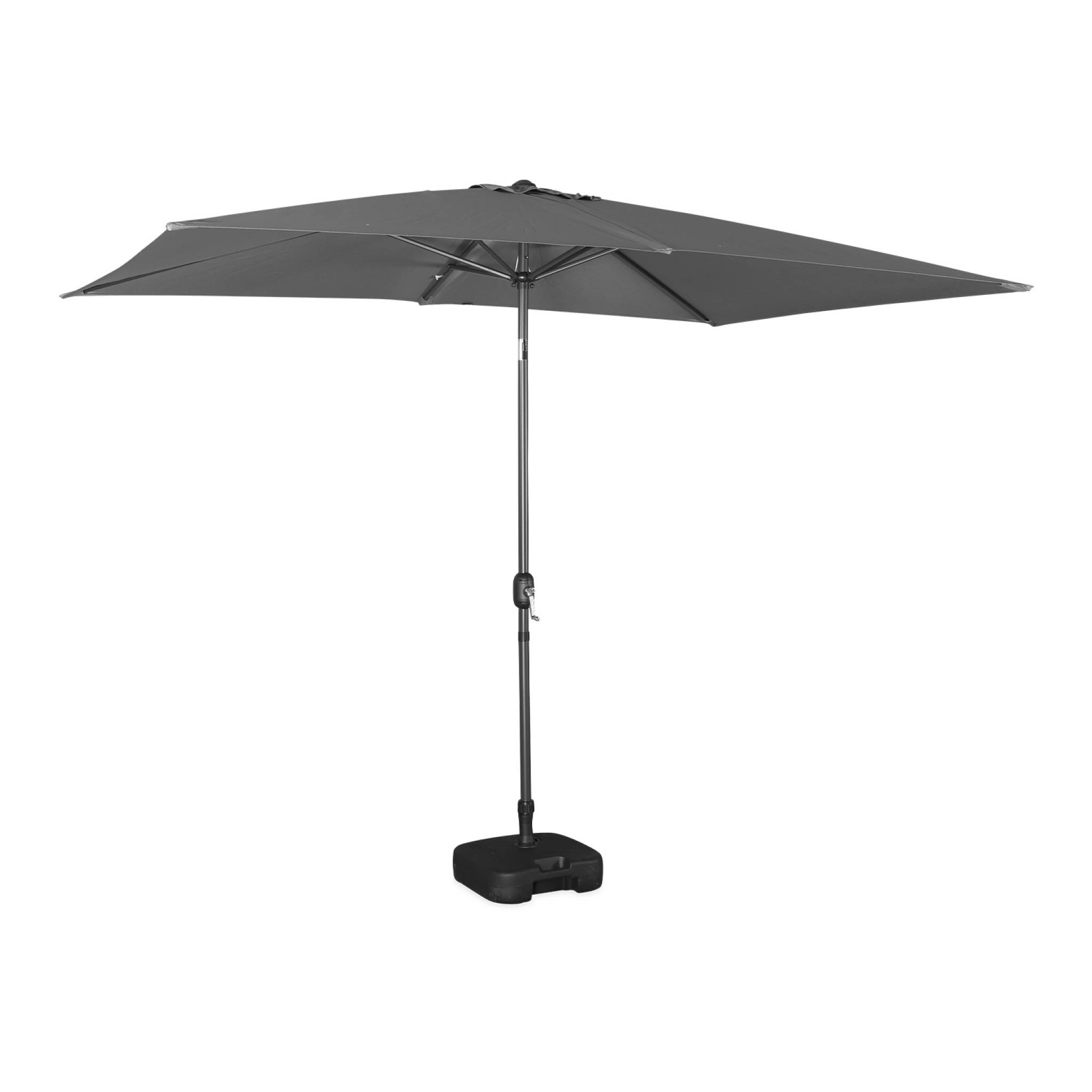 Parasol Droit Rectangulaire 2x3m - Touquet Gris - Mât Central En