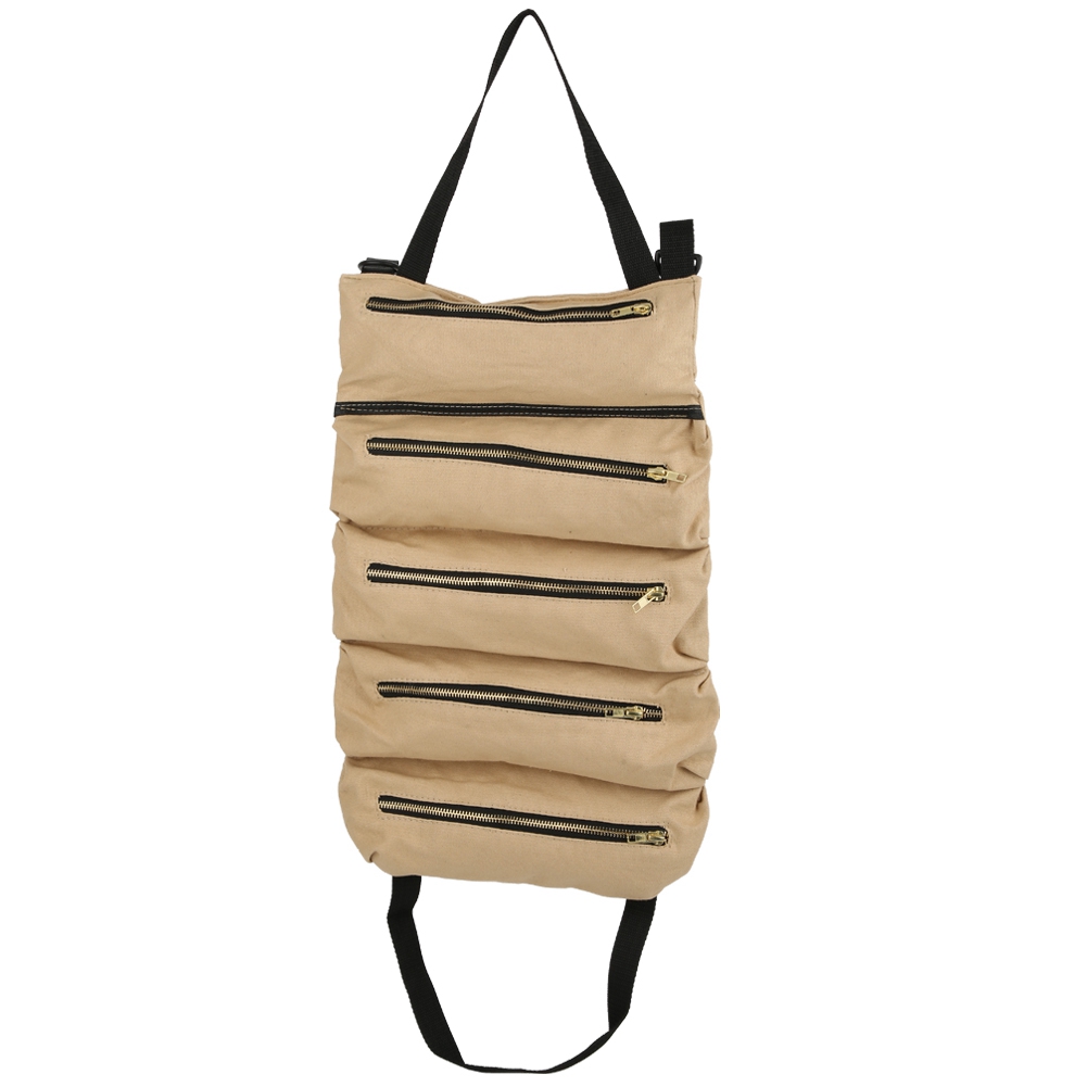 Sac de rangement en toile kaki roulant multifonction, 48 x 29 cm, 288 g, poignée