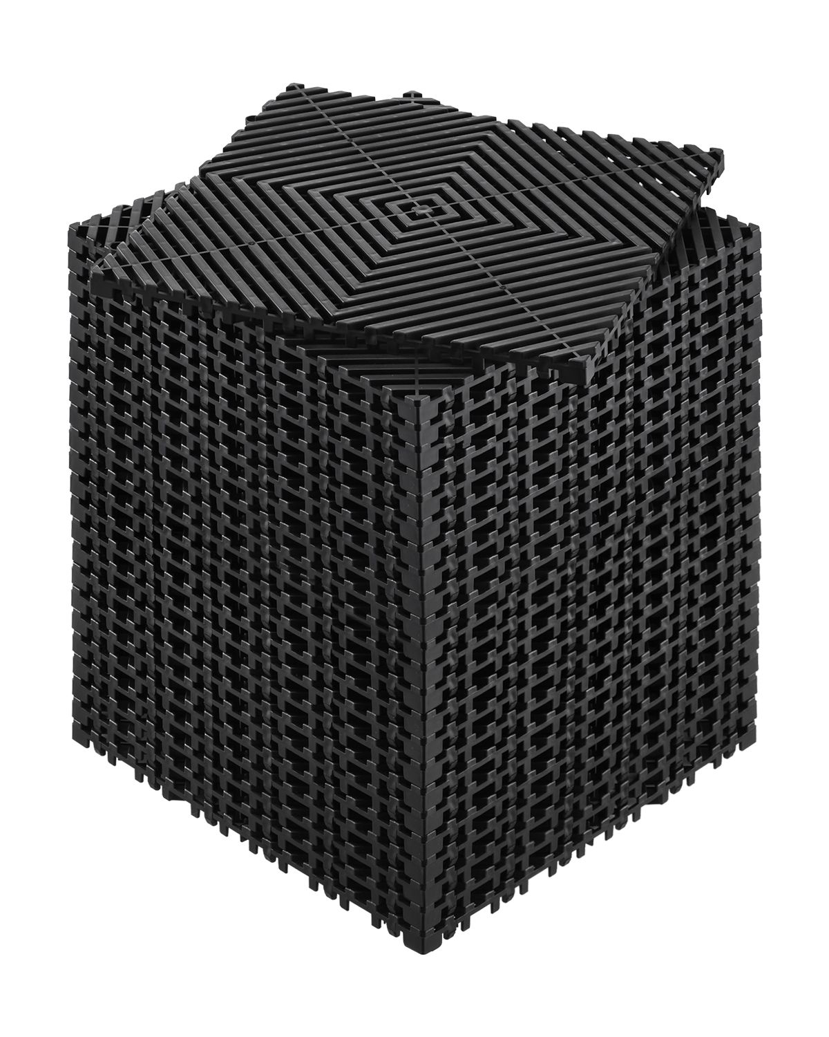 Tapis de drainage emboîtable noir, 24 pièces 30 x 30 cm, antidérapant en PP