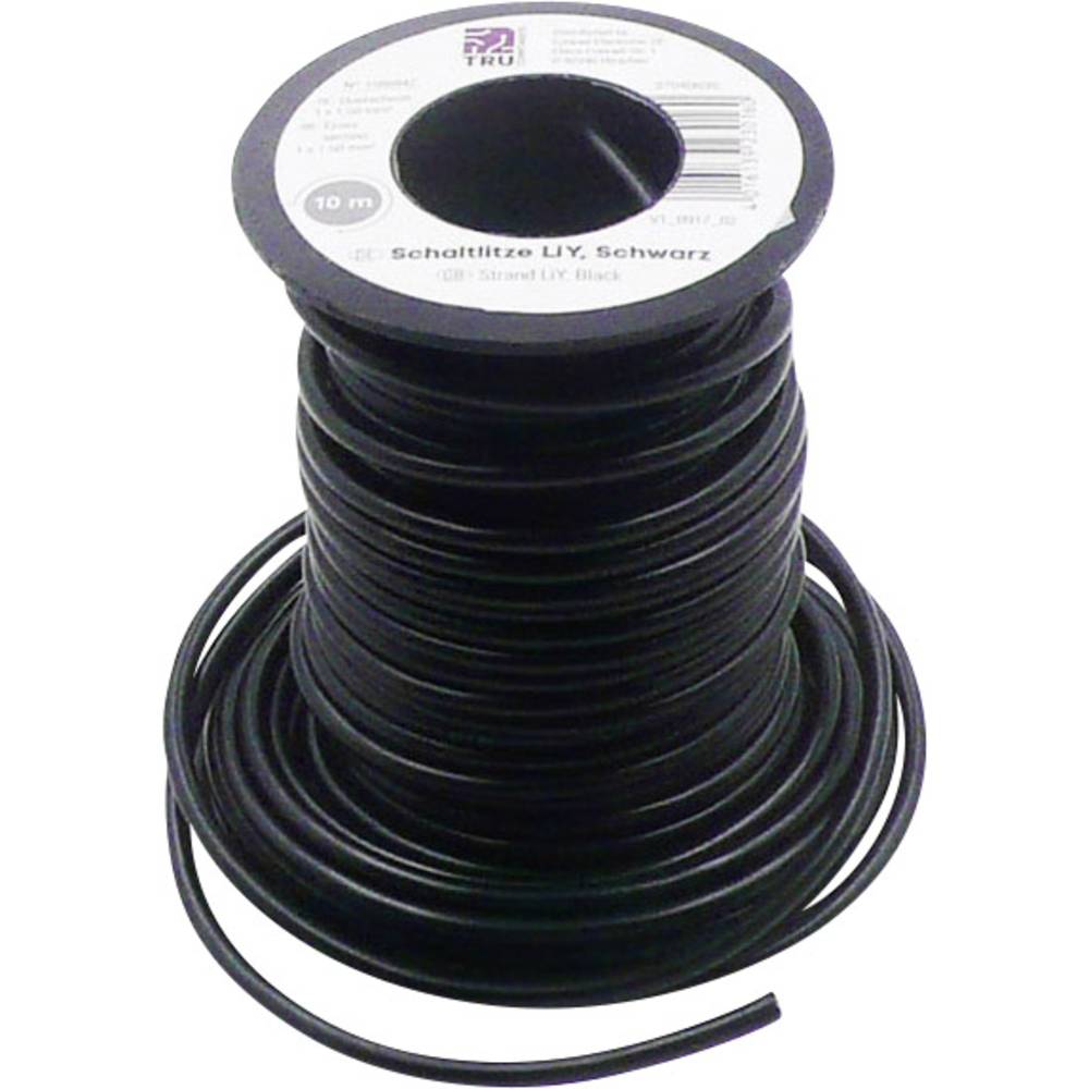 TRU COMPONENTS 1566842 Fil de câblage LiY 1 x 1.50 mm² noir 10 m