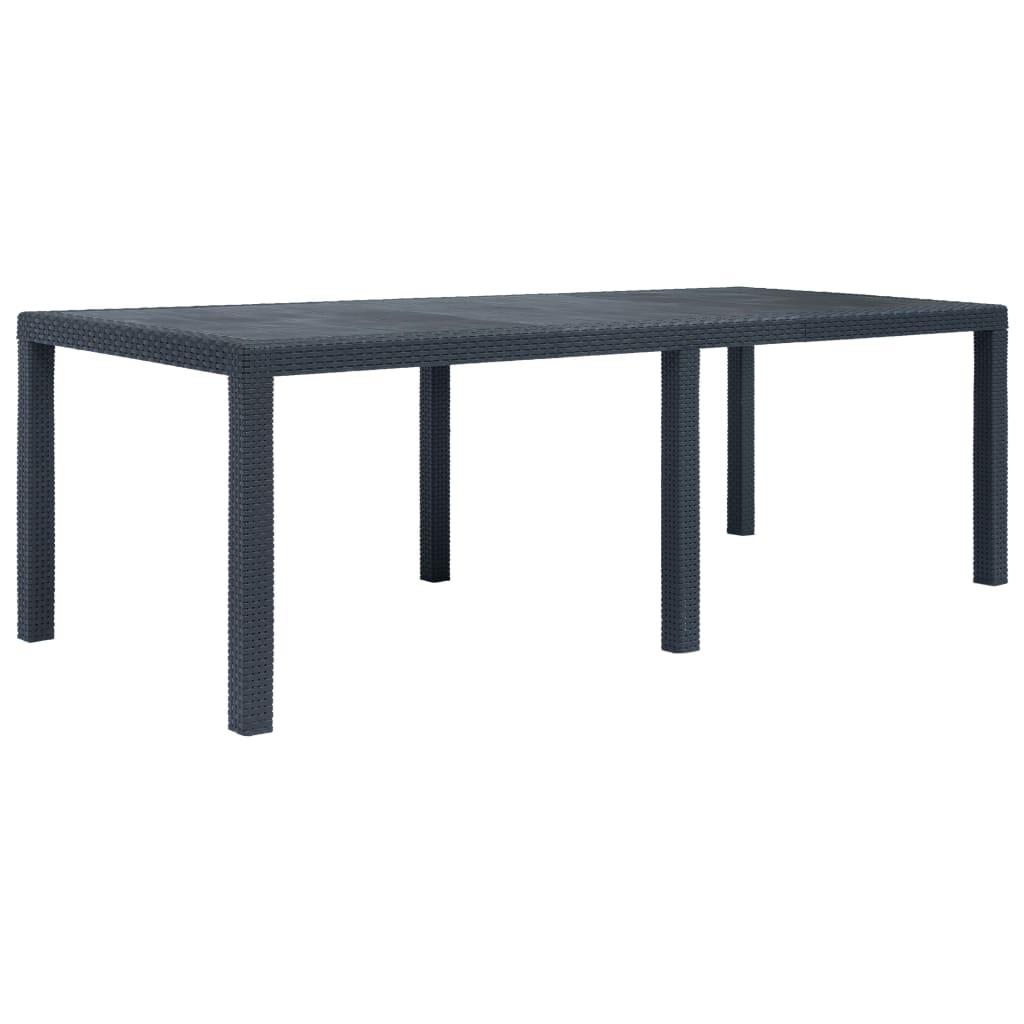 Vidaxl – Table De Jardin Anthracite 220x90x72 Cm – Plastique Résistant