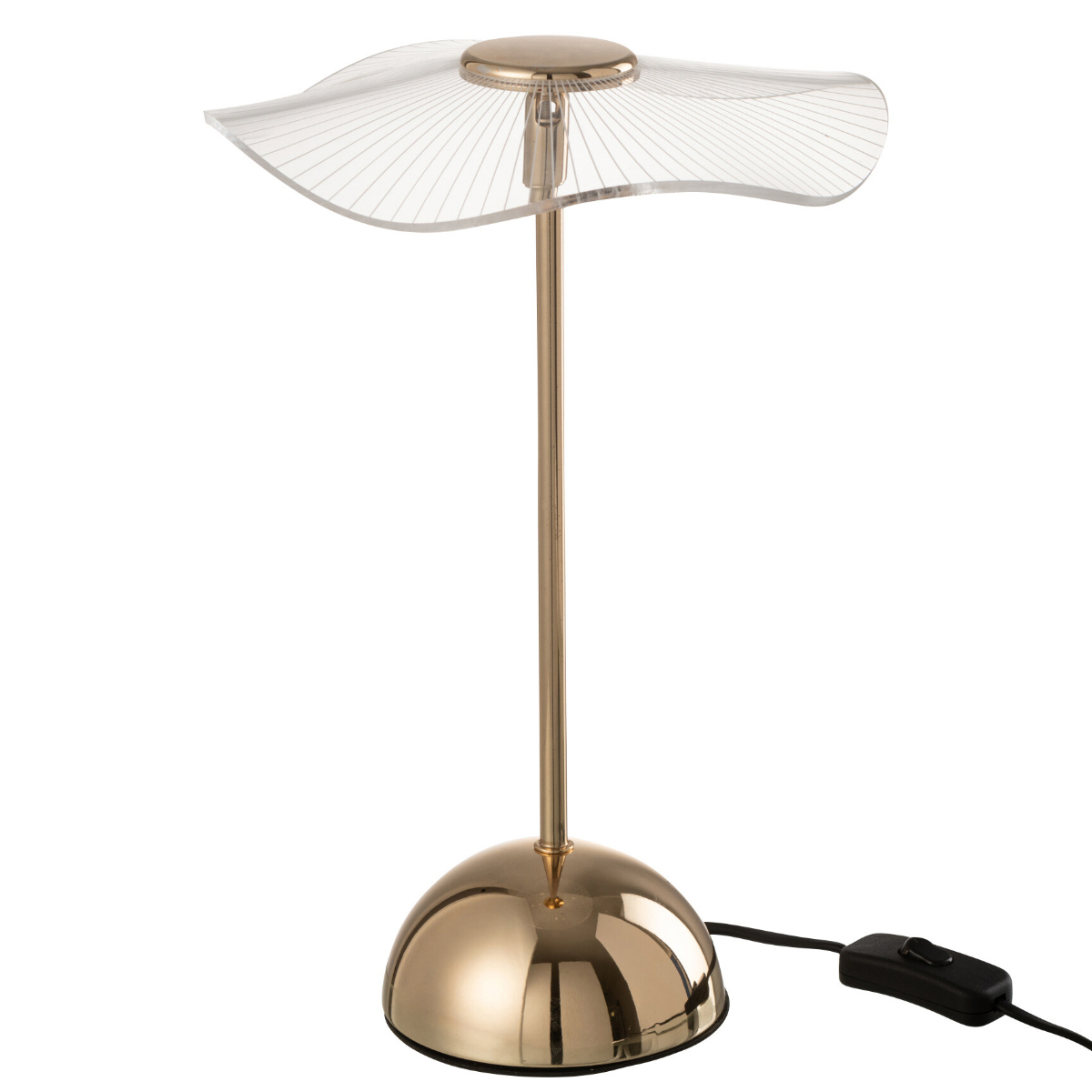 Lampe À Poser Fleur 23,5x23,5x31 Cm – Plastique Et Métal Doré – Led