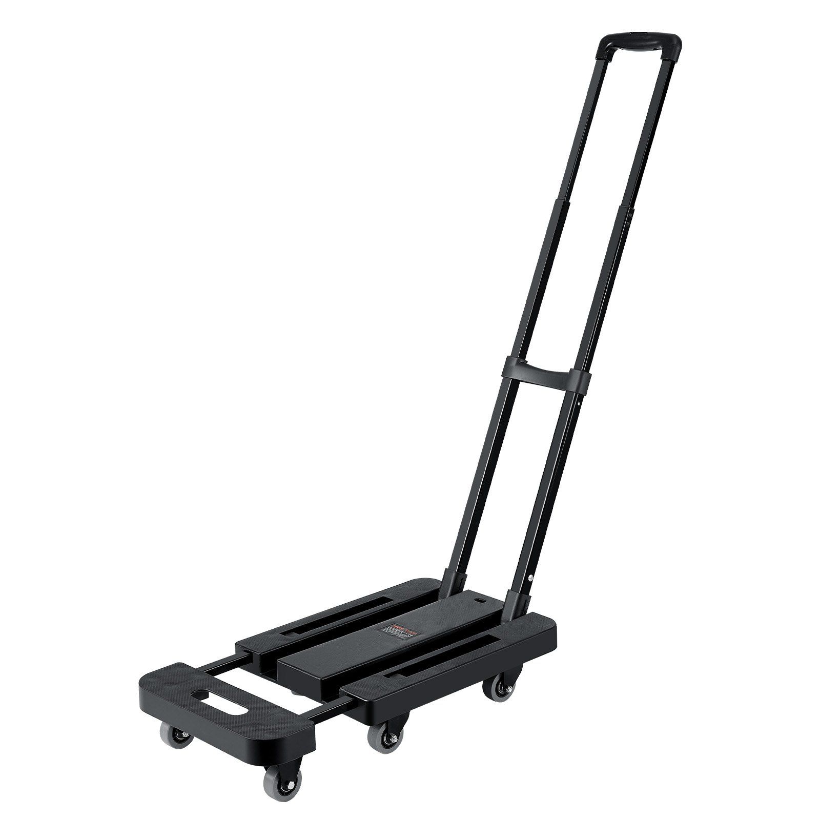 Chariot pliable 227 kg, 6 roues dont 4 à billes, base extensible, 2 sangles élastiques