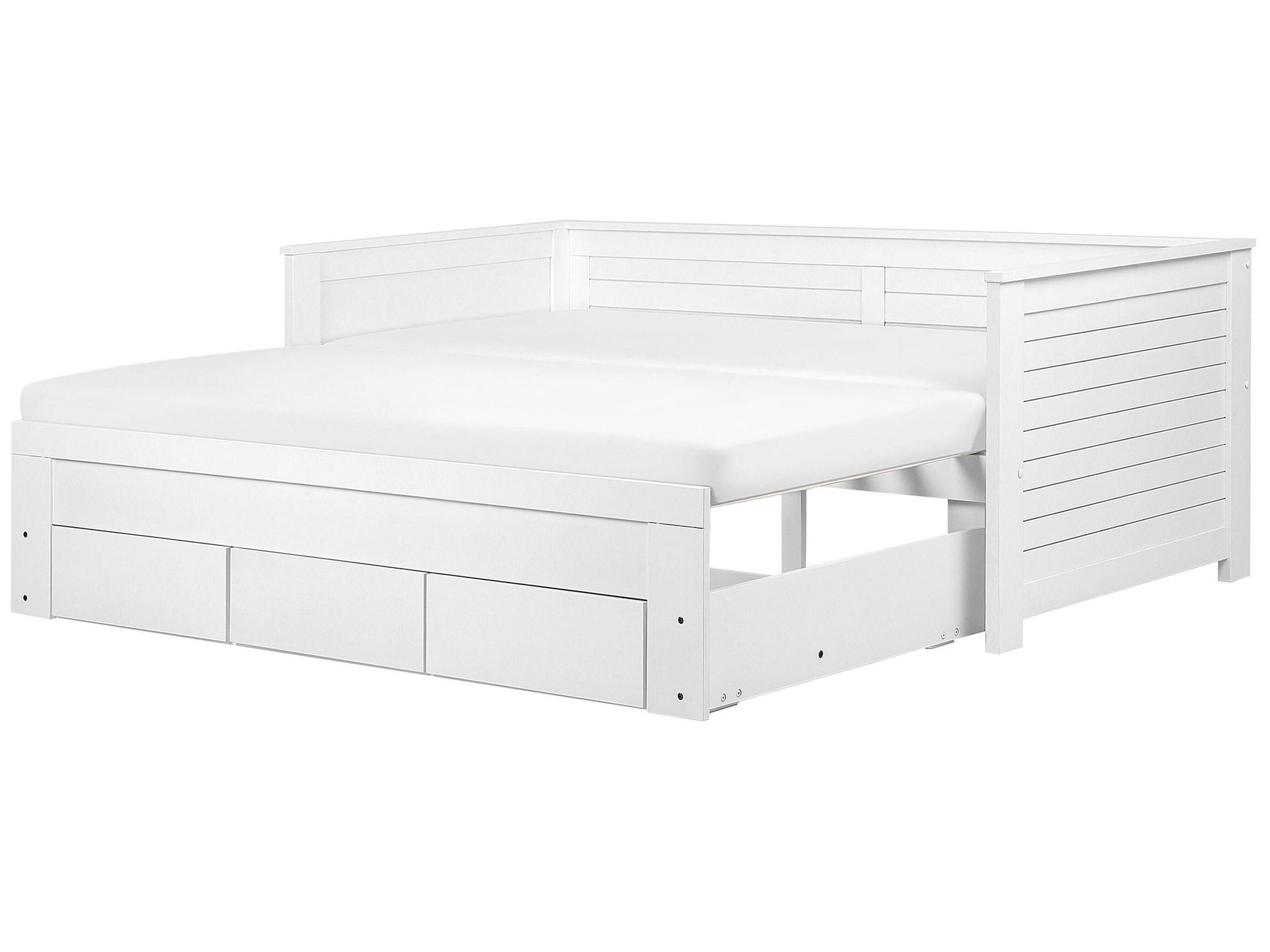 Beliani Bett Mit Schubladen Holz Cahors 90 X 200 Cm Weiß