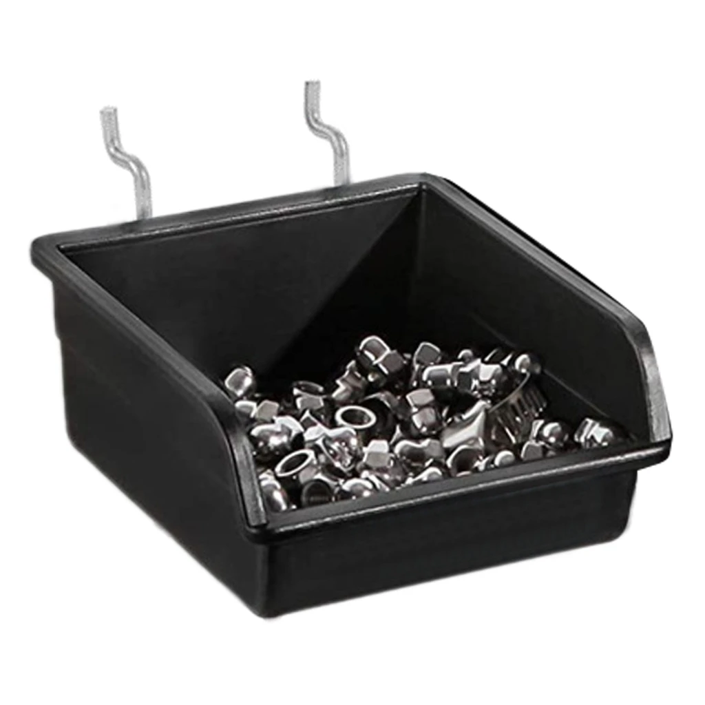 Boîte de rangement pour panneau à outils perforé, plastique noir, 100 x 100 x 50 mm, lot complet