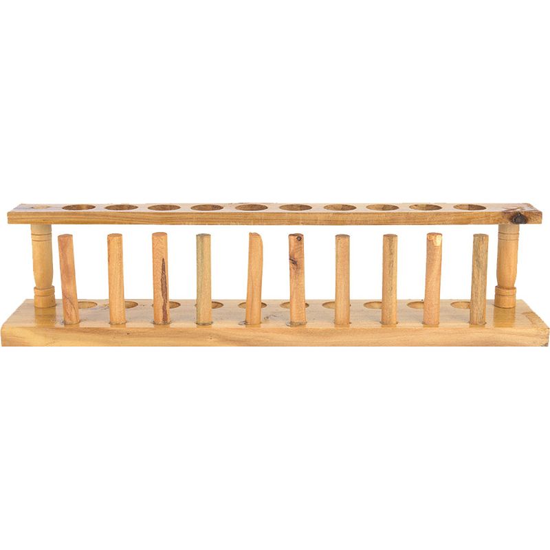 Porte-éprouvettes en bois 10 trous, résistant aux acides et produits chimiques