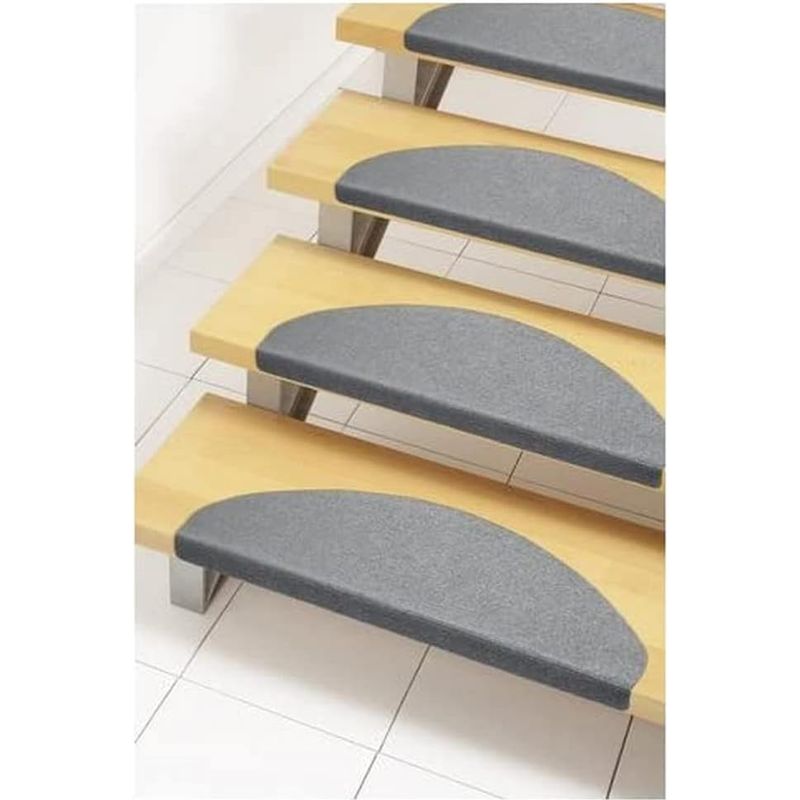 Tapis de marche d'escalier autocollant en polypropylène, 23 x 65 cm, gris, lot de 15