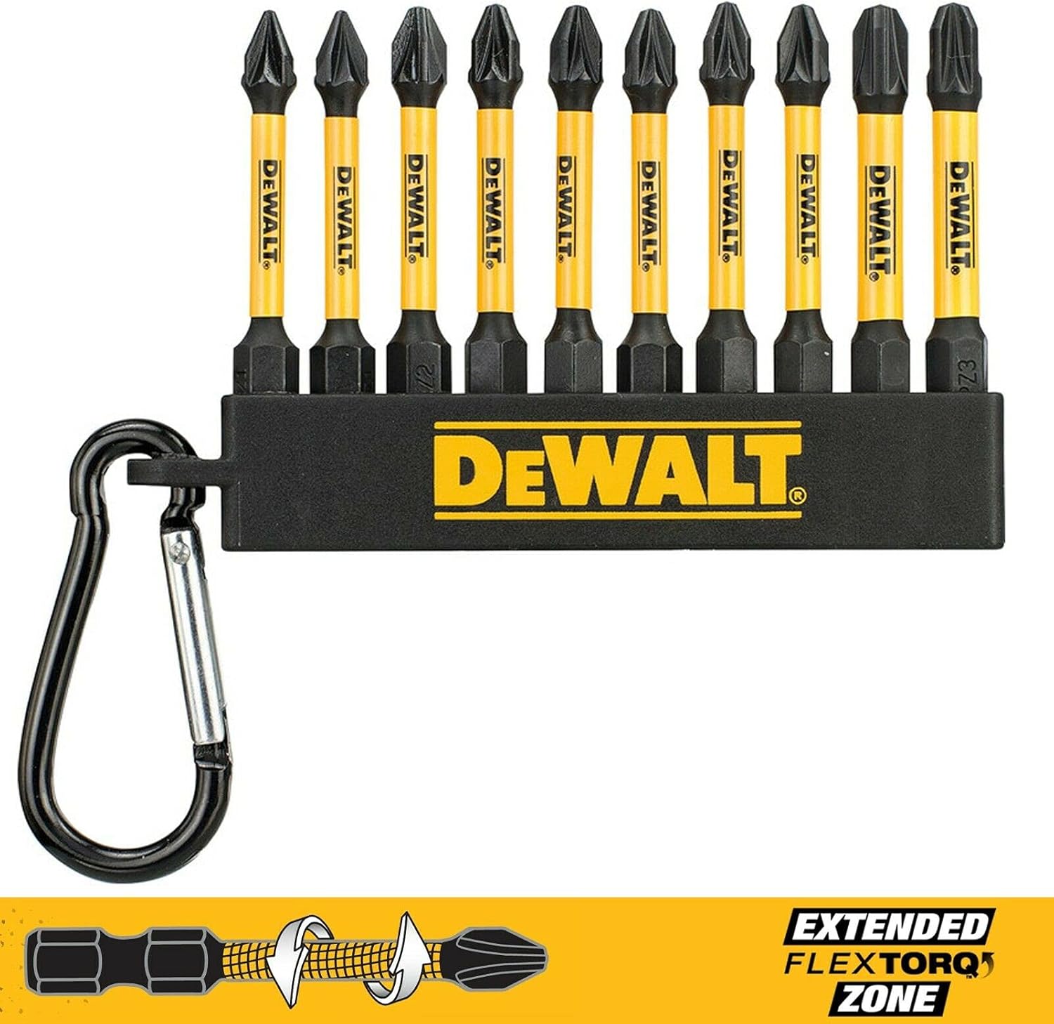 Dewalt Schraubendreher-Bits Pozi - Dt7276 - 10 Stück - Pozi Flex Torque - 50 Mm - Pz1 X2 - Pz2 X6 - Pz3 X2 - Stahl - Bild 4