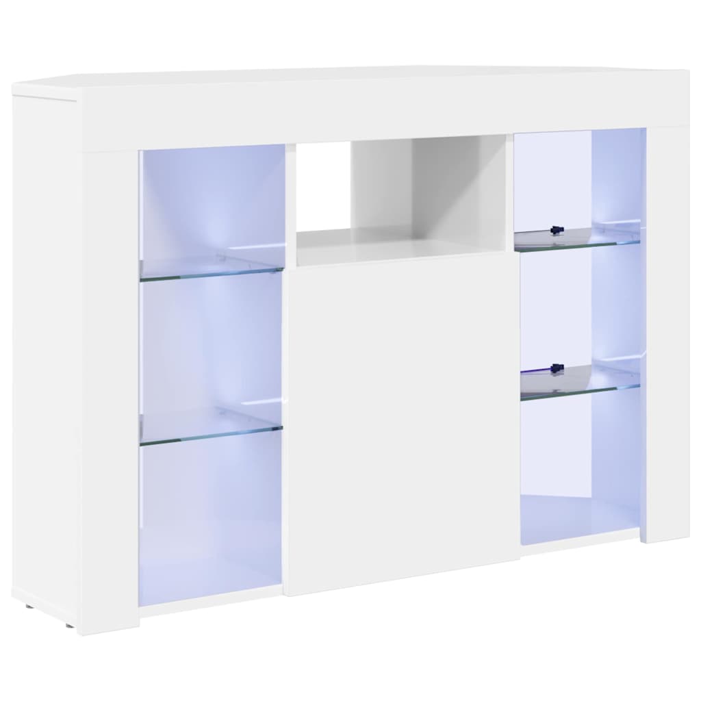 Corner Led Tv Cabinet Wall-mounted High Gloss White 100x40x68cm Vidaxl