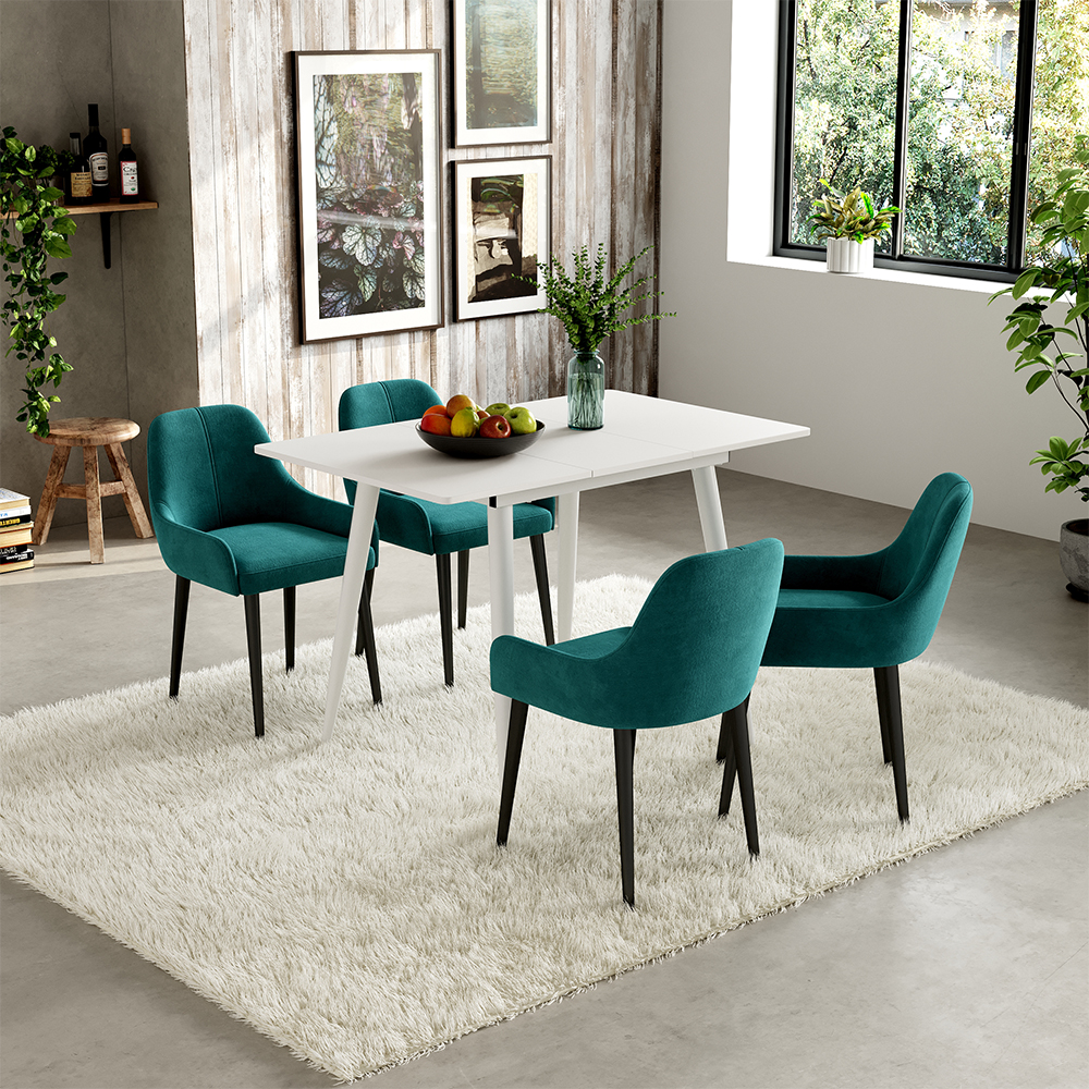 Table De Salle À Manger Beaver, Blanc, 80x70cm Extensible Vicco