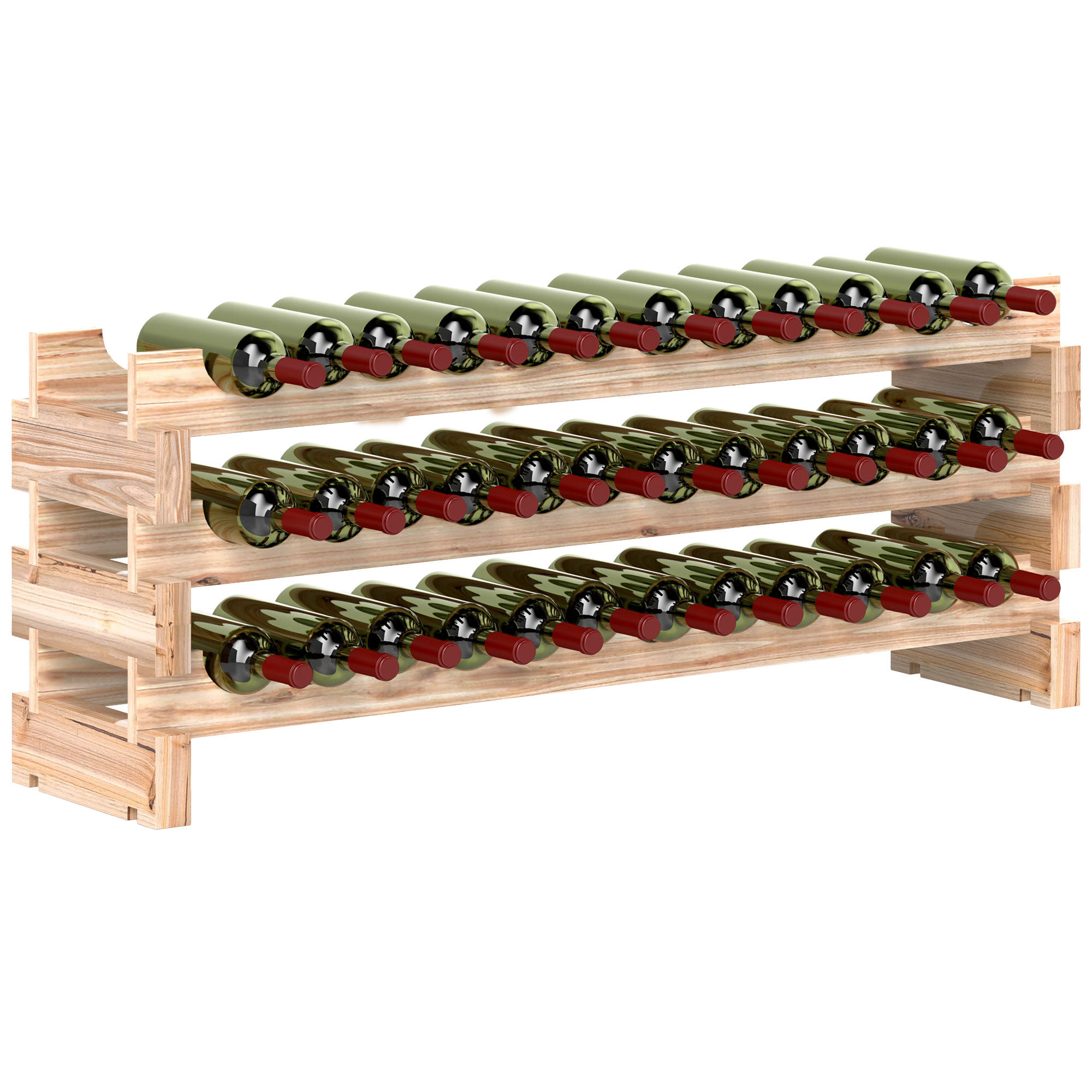 Casier Bouteilles 36 Bouteilles Étagère Vin 3 Niveaux Modulable