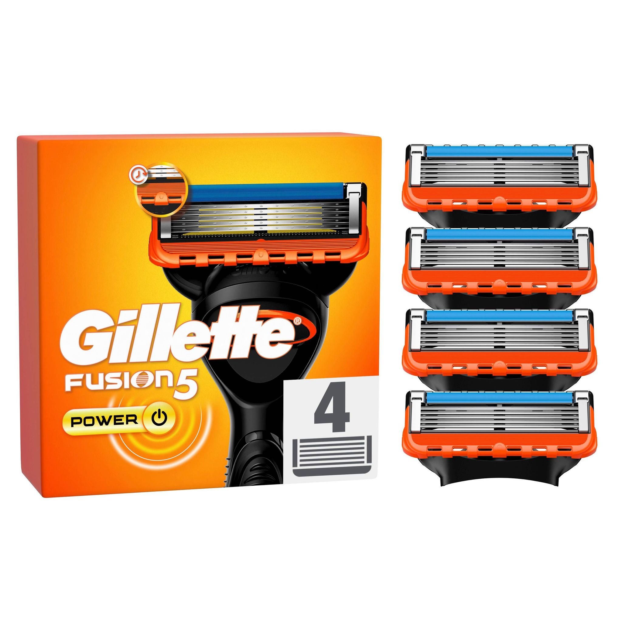 Gillette Fusion 5 Power Klingen Herren, 4 Original Rasierklingen, Orange | Für Nassrasierer mit Größerem Gleitstreifen für Ein Sanftes Gleiten Und für Eine Unglaublich Gründliche Und Komfortable Rasur - Bild 3