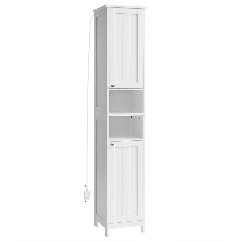 Vasagle – Armoire De Salle De Bain Haute Avec Éclairage – Meuble De