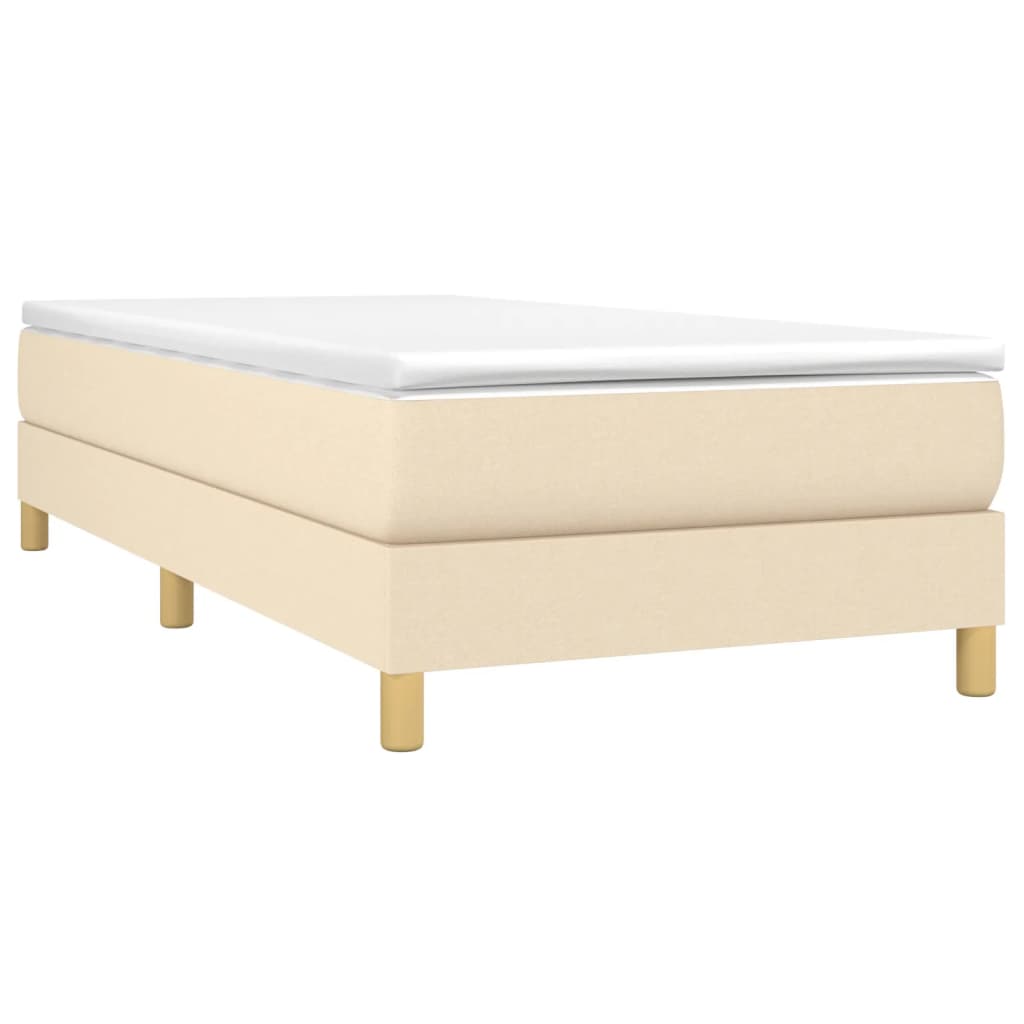 Box Spring Bed Frame Cream 90x200 Cm Fabric Vidaxl