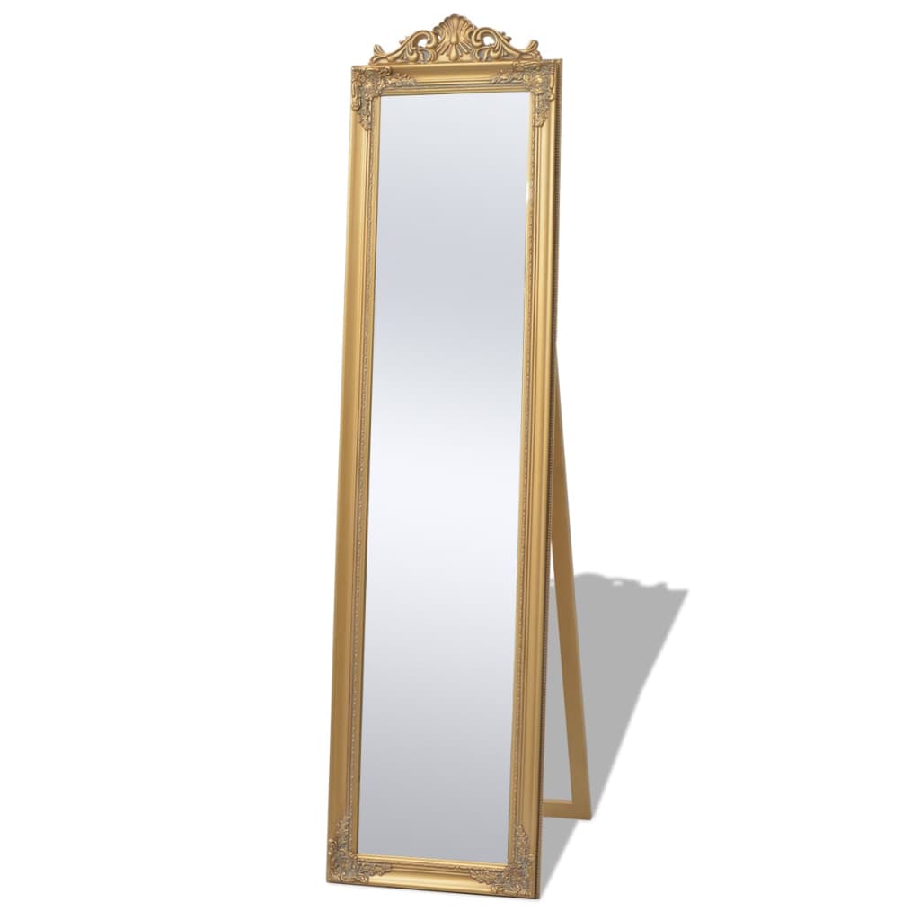 Miroir Sur Pied Style Baroque 160x40 Cm Doré Vidaxl