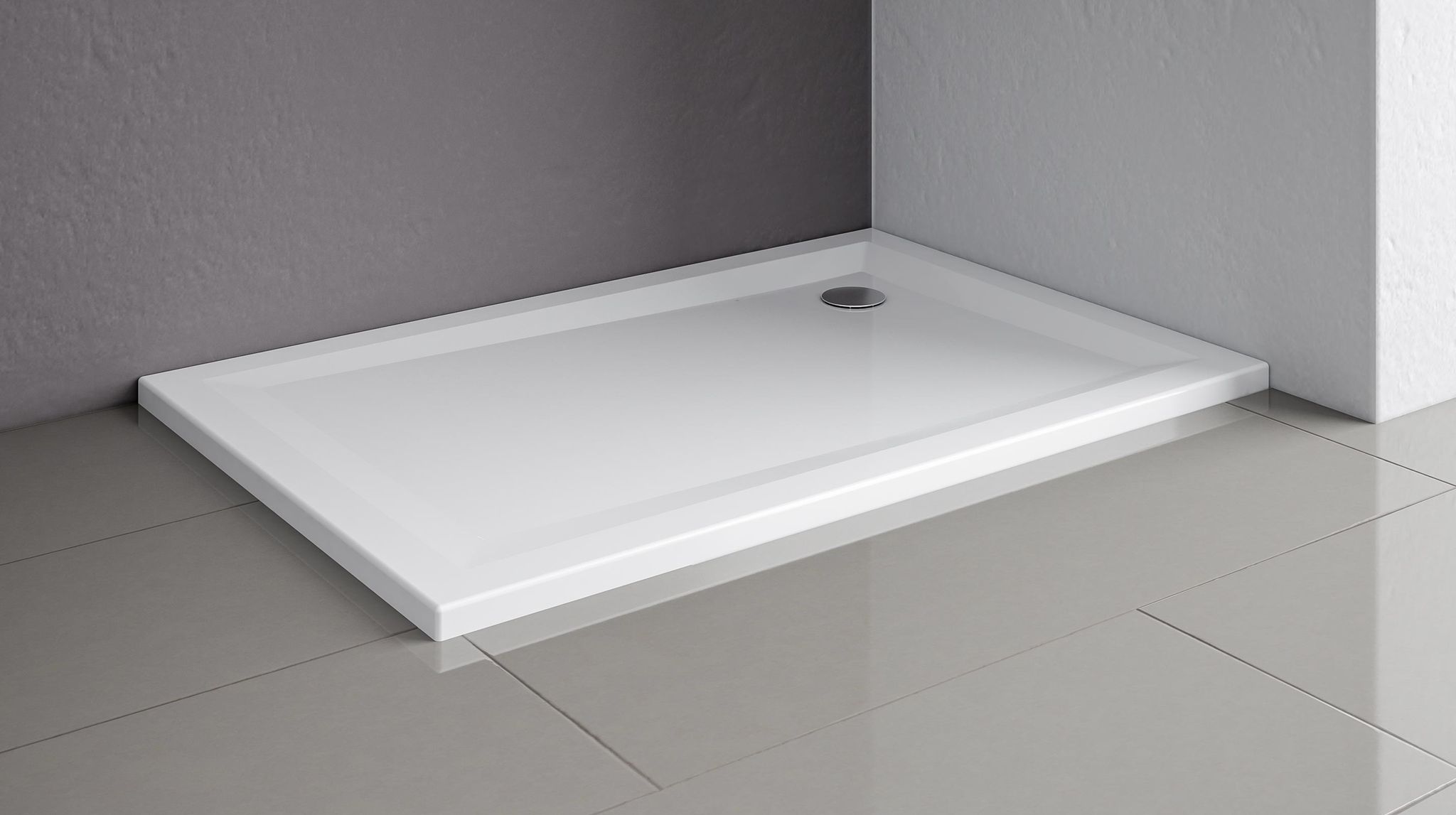 Schulte Duschwanne Aus Sanitär-Acryl Flach Von Inkl. Markenablauf (Durchmesser 5,2 Cm) Und Füße, Ohne Schürze Höhenverstellbarkeit Ohne Schürze 13-20 Cm, Rechteck, Alpinweiß, 80 X 120 Cm 4060991056673