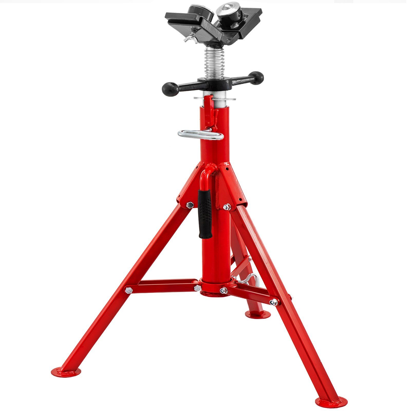 Support de tuyau à tête en V pliable, hauteur réglable 71-131 cm, capacité 2500 lb, billes de transfert