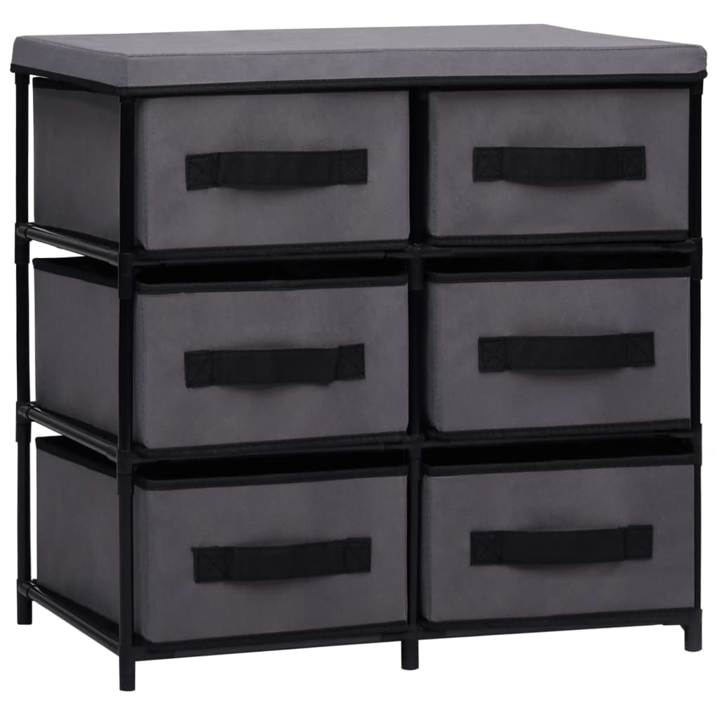 Vidaxl Grau Schrank Mit 6 Schubladen 55×29×55 Cm Stahl