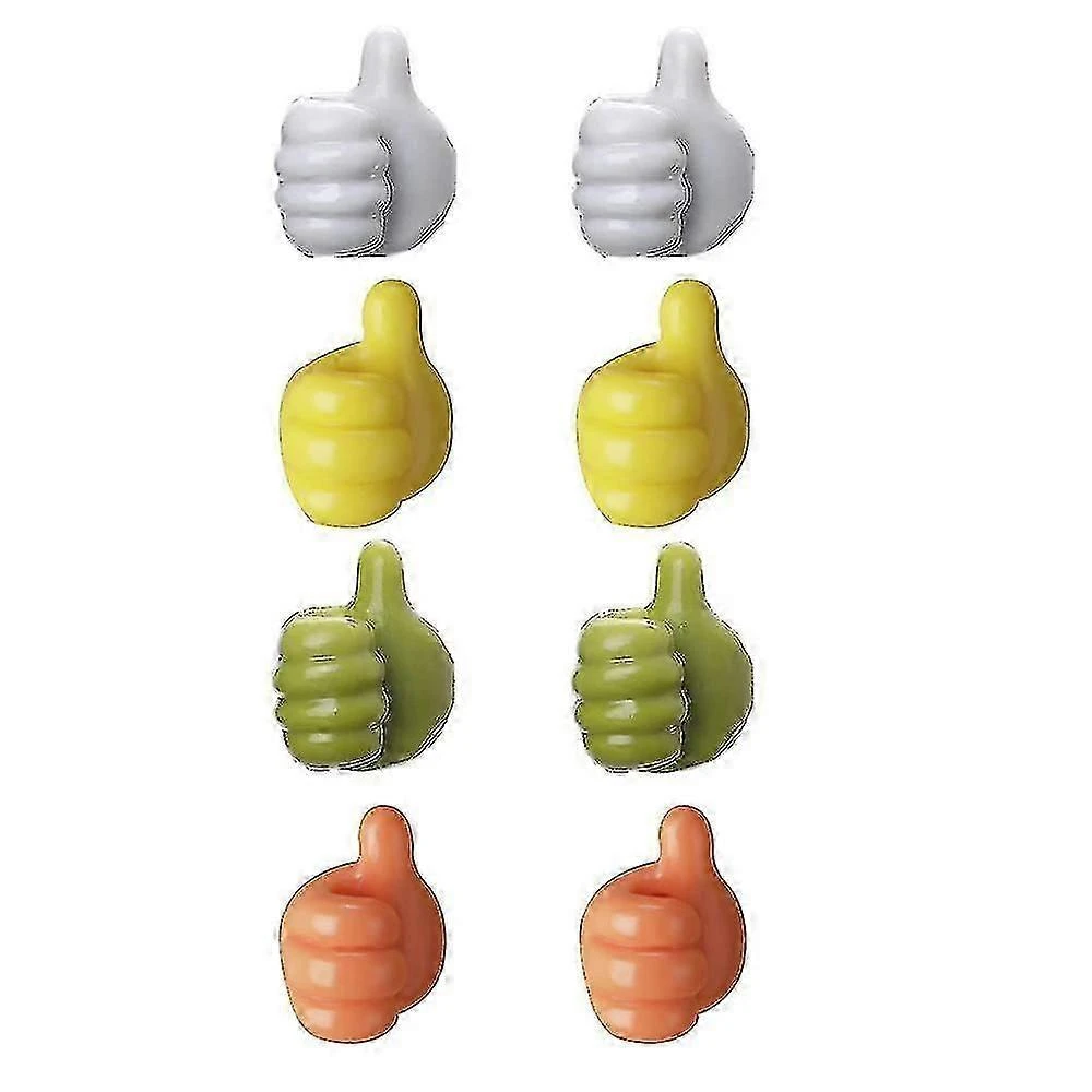 Crochet mural en silicone forme pouce, adhésif sans perçage, rose