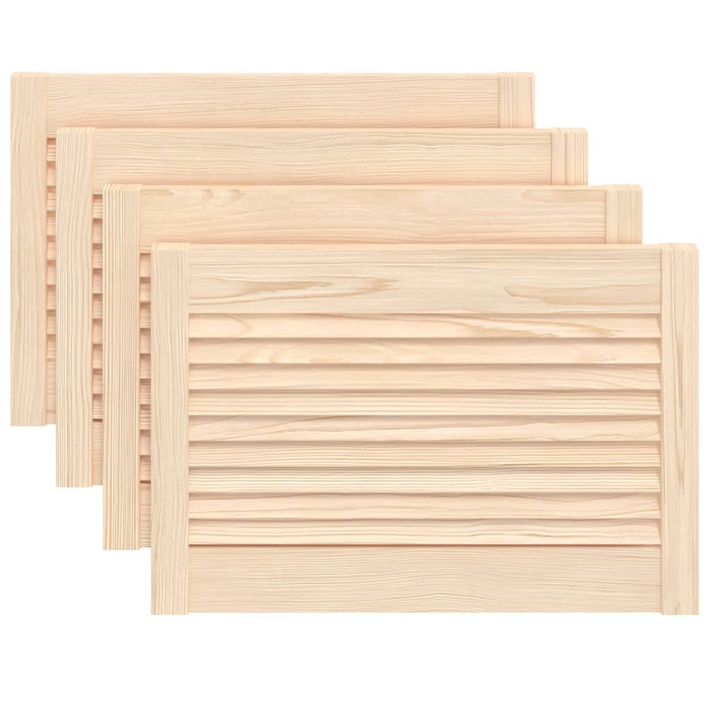 Cabinet Doors Louvred Design 4 Pcs 39.5x59.4 Cm Solid Wood Pine Vidaxl