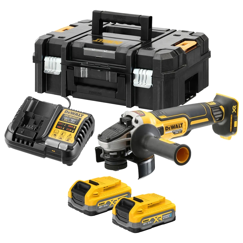 Dewalt Akku-Winkelschleifer Dcg405s2t, 125Mm, 18V, 2X 3,5 Ah Powerstack Und Ladegerät - Bild 4