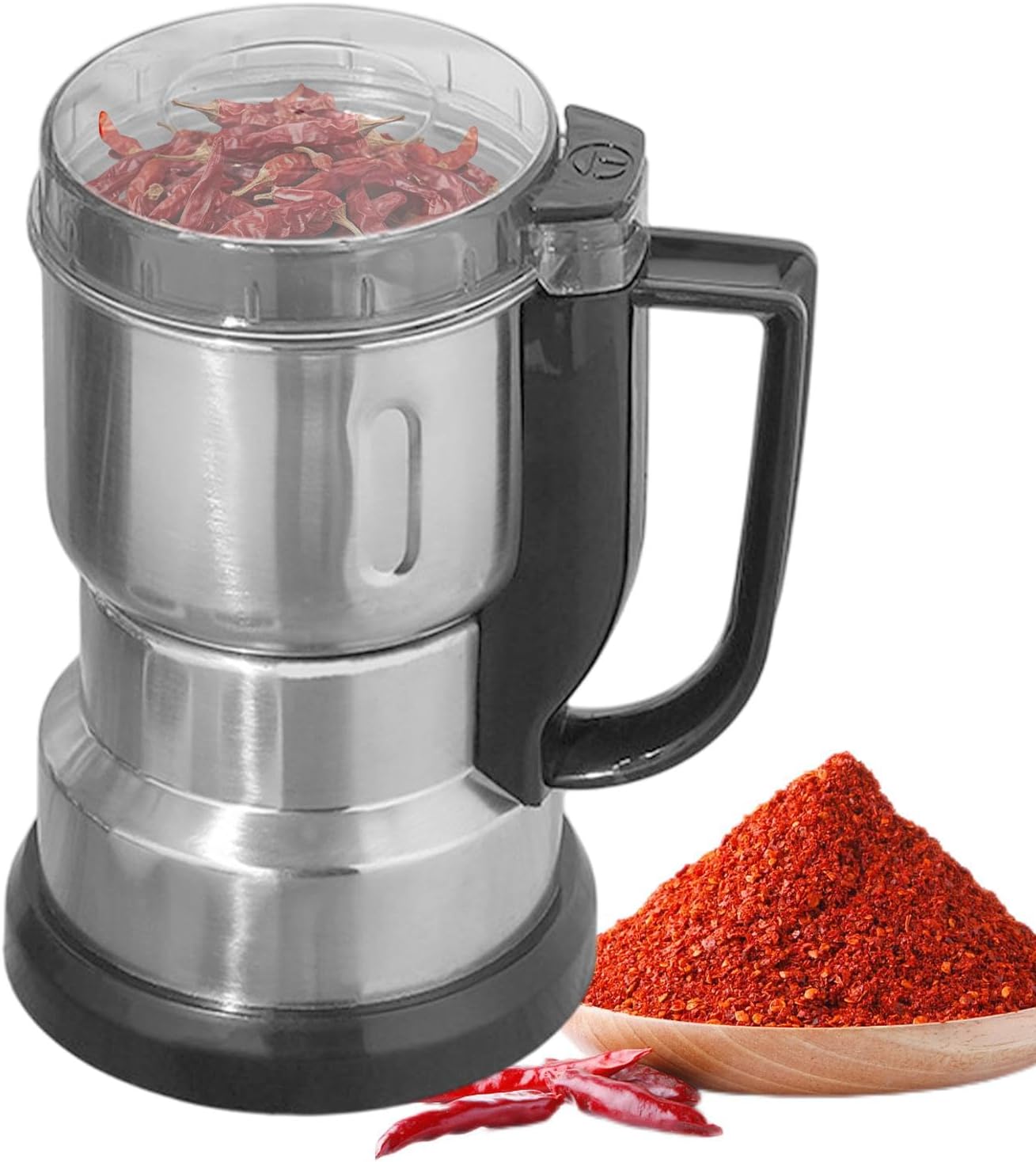 Piccolo Macinino Da Cucina - Macinino Elettrico Per Spezie, Macinino Per Spezie In Acciaio Inox, Tritatutto Elettrico, Piccolo Tritatutto Con Manico, Tritatutto