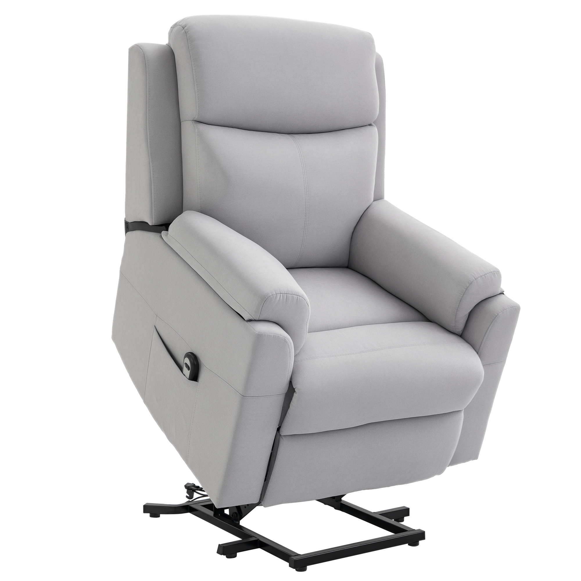 Homcom - Elektrischer Aufstehsessel Sessel Mit Aufstehhilfe Für Senior Relaxsessel Tv Sessel Mit Schlaffunktion Und Aufstehhilfe Fernsehsessel Liegefunktion Leinen-touch Hellgrau 83 X 89 X 102 Cm