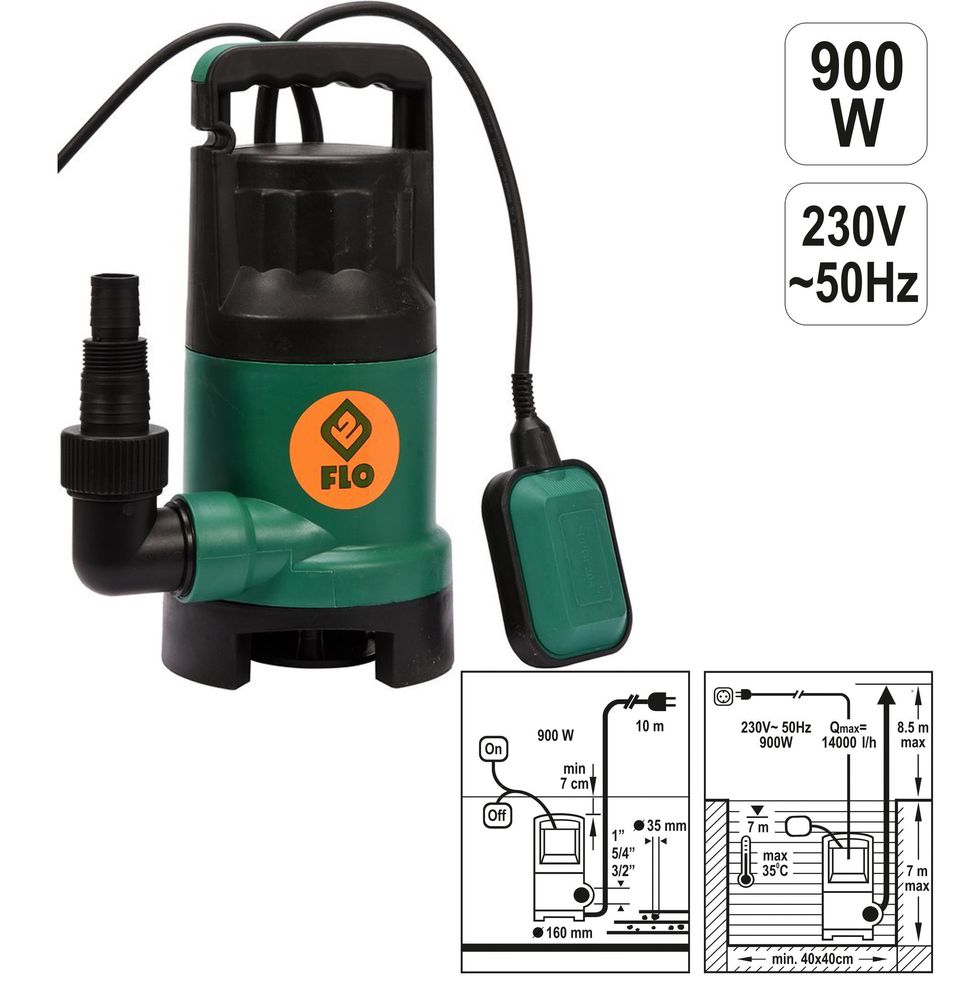 Flo Schmutzwasserpumpe 900W 79774