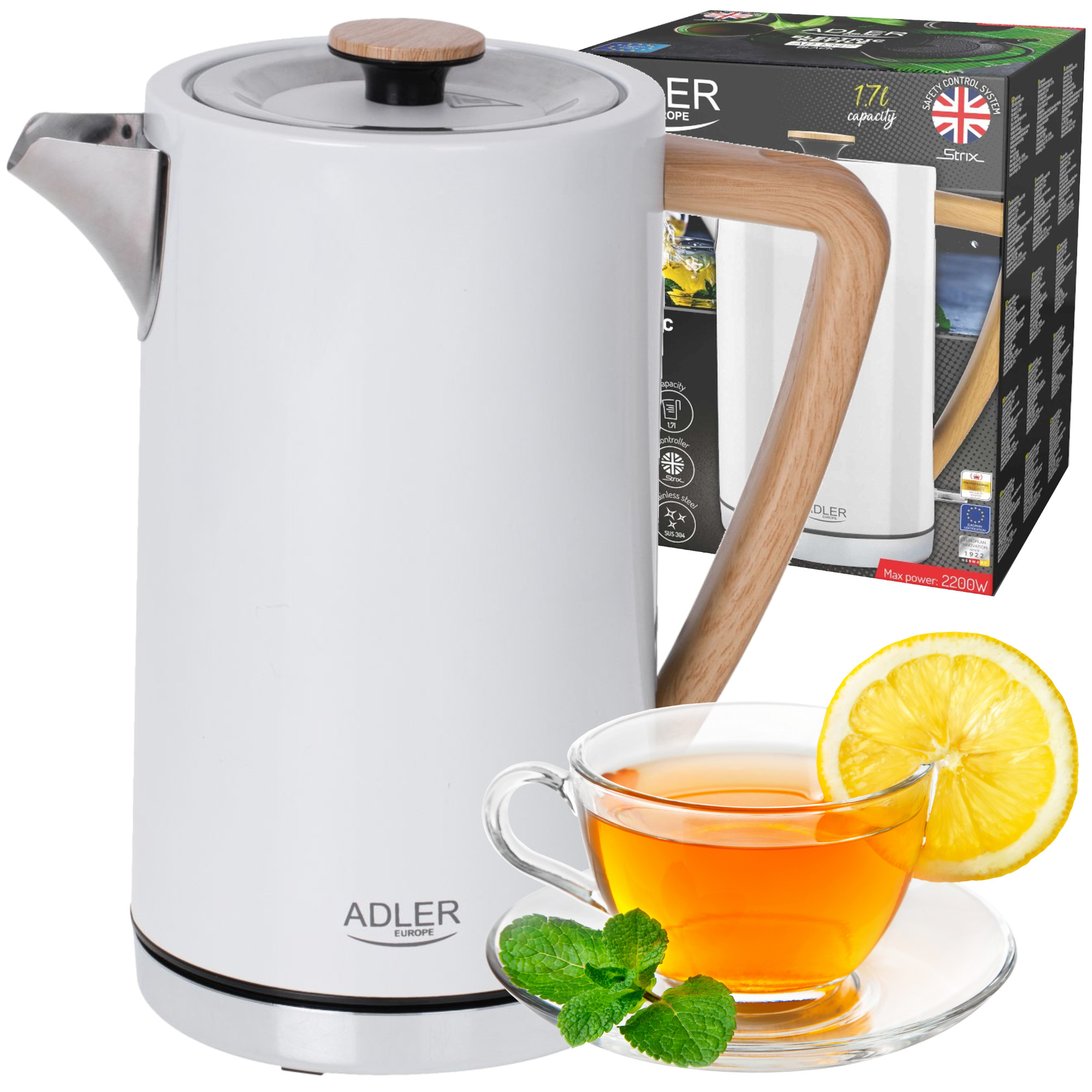 Adler Weiss Ad 1347W, Wasserkocher, - Bild 3