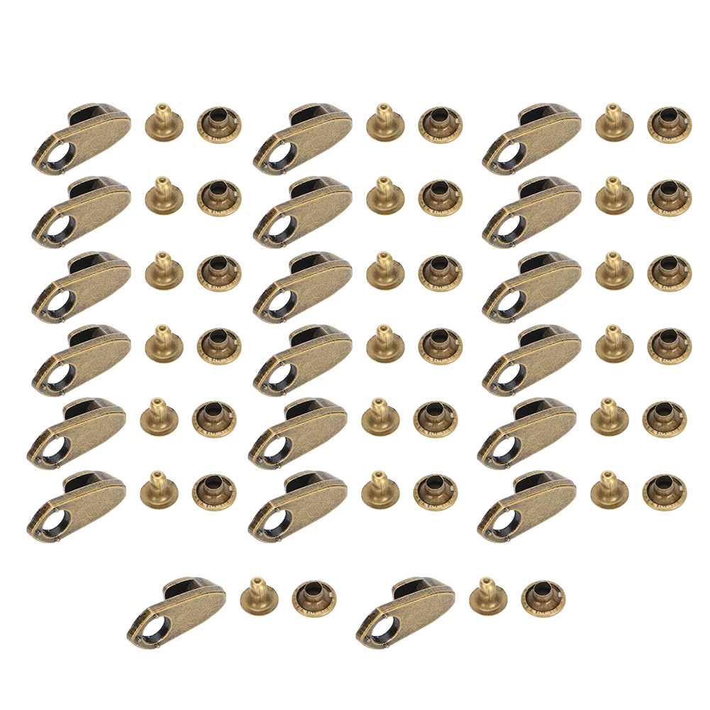 Crochets à chaussures en alliage avec rivets et ruban, teinte bronze, fixation pour chaussures de randonnée