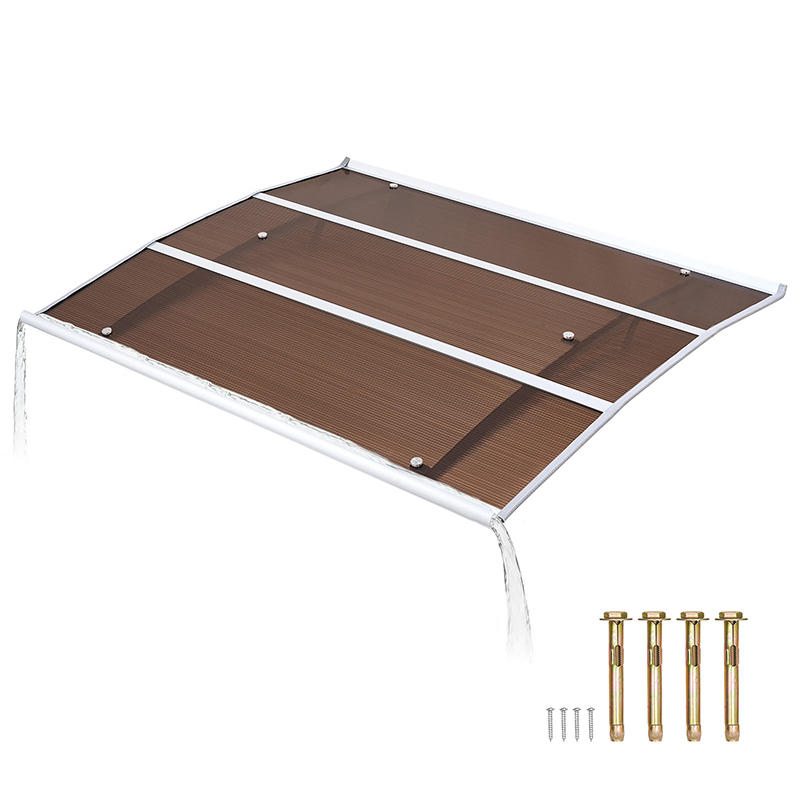 Mophorn Eingangsvordach 94 X 119 Cm, Überdachung Für Haustür Und Fenster Mit Entwässerungssystem Und Abs-halterung, Schutz Vor Regen Und Sonne,