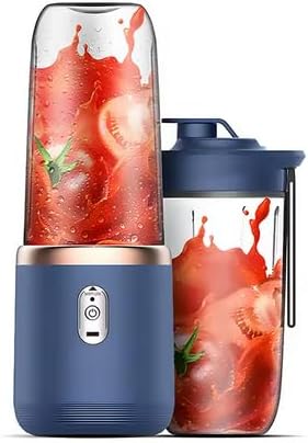 Frullatore Portatile Per Smoothie E Succhi, Frullatore Elettrico Da Cucina Multifunzionale Con 2 Bottiglie, Blu