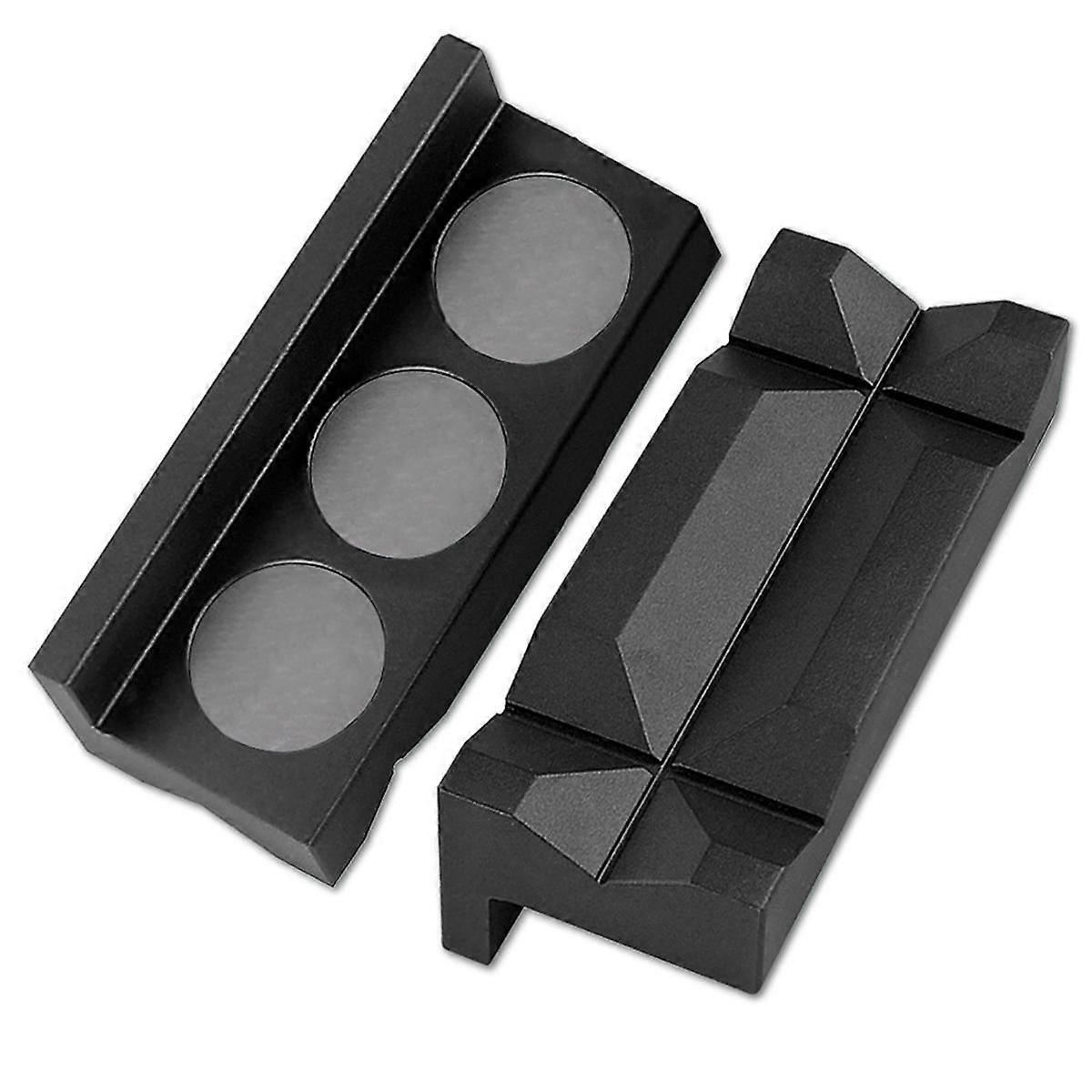 Mâchoires d'étau magnétiques en aluminium anodisé 10 cm, rainures bidirectionnelles, 2 pièces