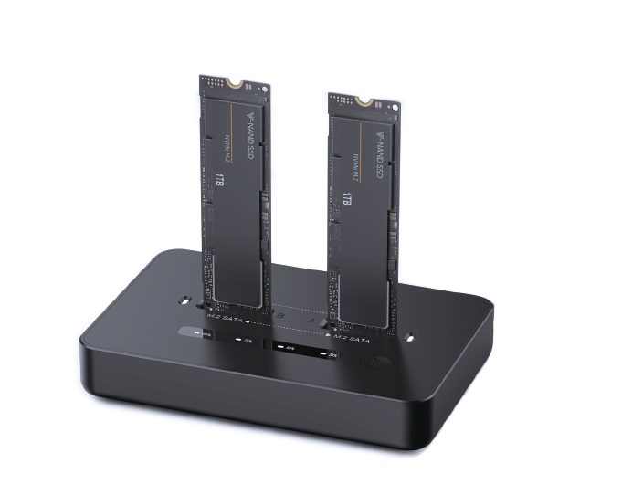 Gembird DD2-U3M2 Desktop dual drive USB Type-C M.2 NVME (and SATA) SSD docking station black, SSD + Festplatte Zubehör - Image 4