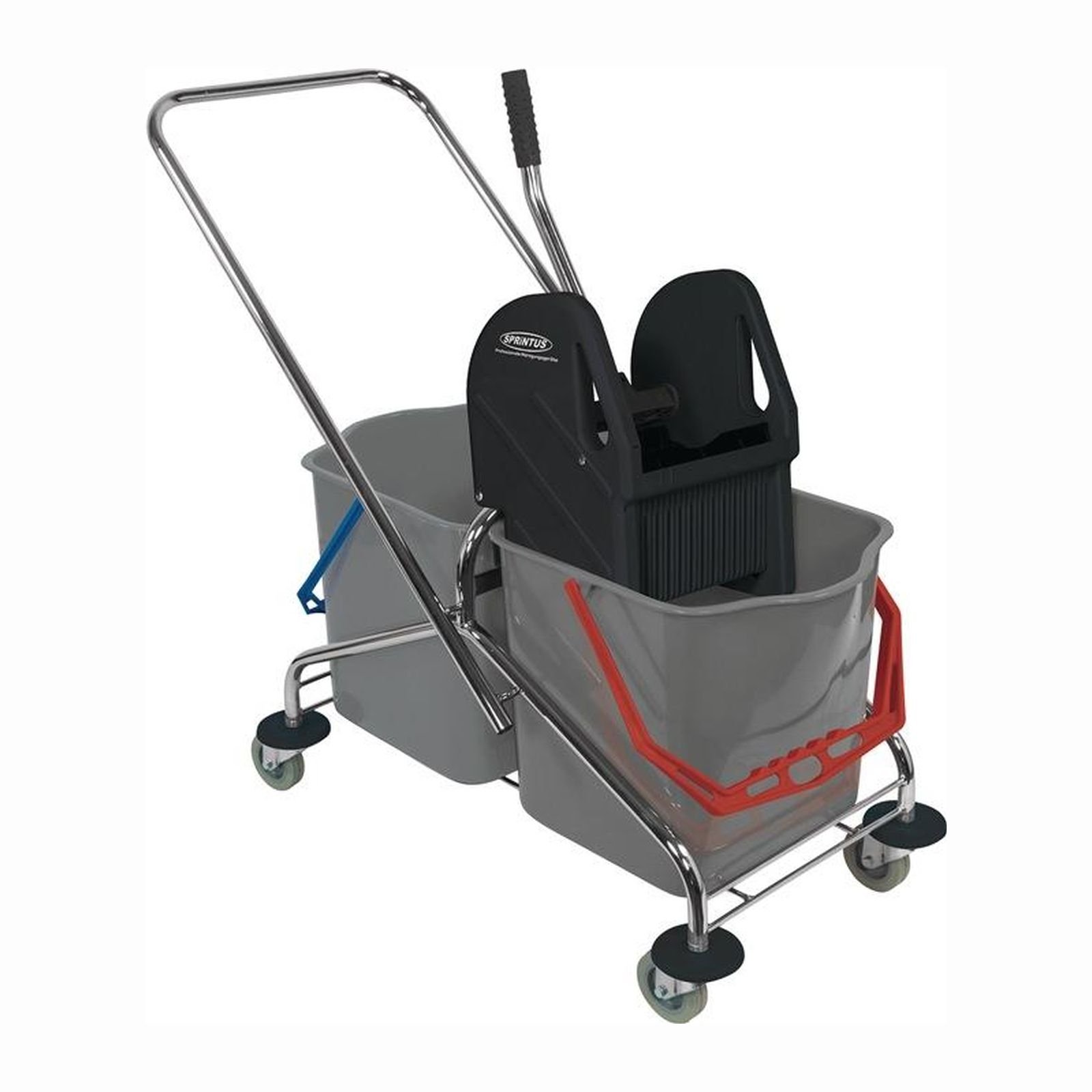 Sprintus Grau Certeo - Reinigungswagen Eimer 2 X 27 L, Presse - 301114