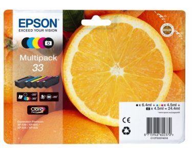 Epson E33 Druckerpatronen (bk, c, m, y, phbk) - Epson T3337, No. 33, C13T33374011 für z.B. Epson Expression Premium XP -530 - Image 10