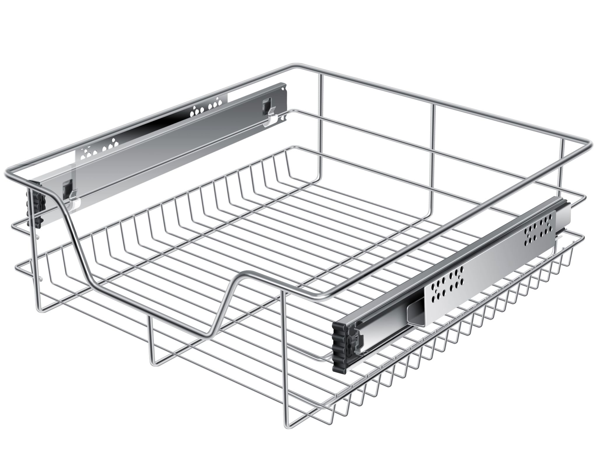 KESSER® Teleskopschublade 30-60cm Schrankbreite verchromt aus Edelstahl Schubladeneinsatz für Küchenschrank Korbauszug Schrankauszug