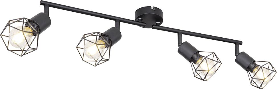4er Spot Xara L Schwarz 60 X 8 Cm E14, Max.40 W Strahler - Globo