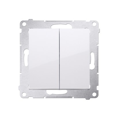 Simon 54 Doppel-Drucktaster, Schnellverbinder, Weiß Dp2.01/11