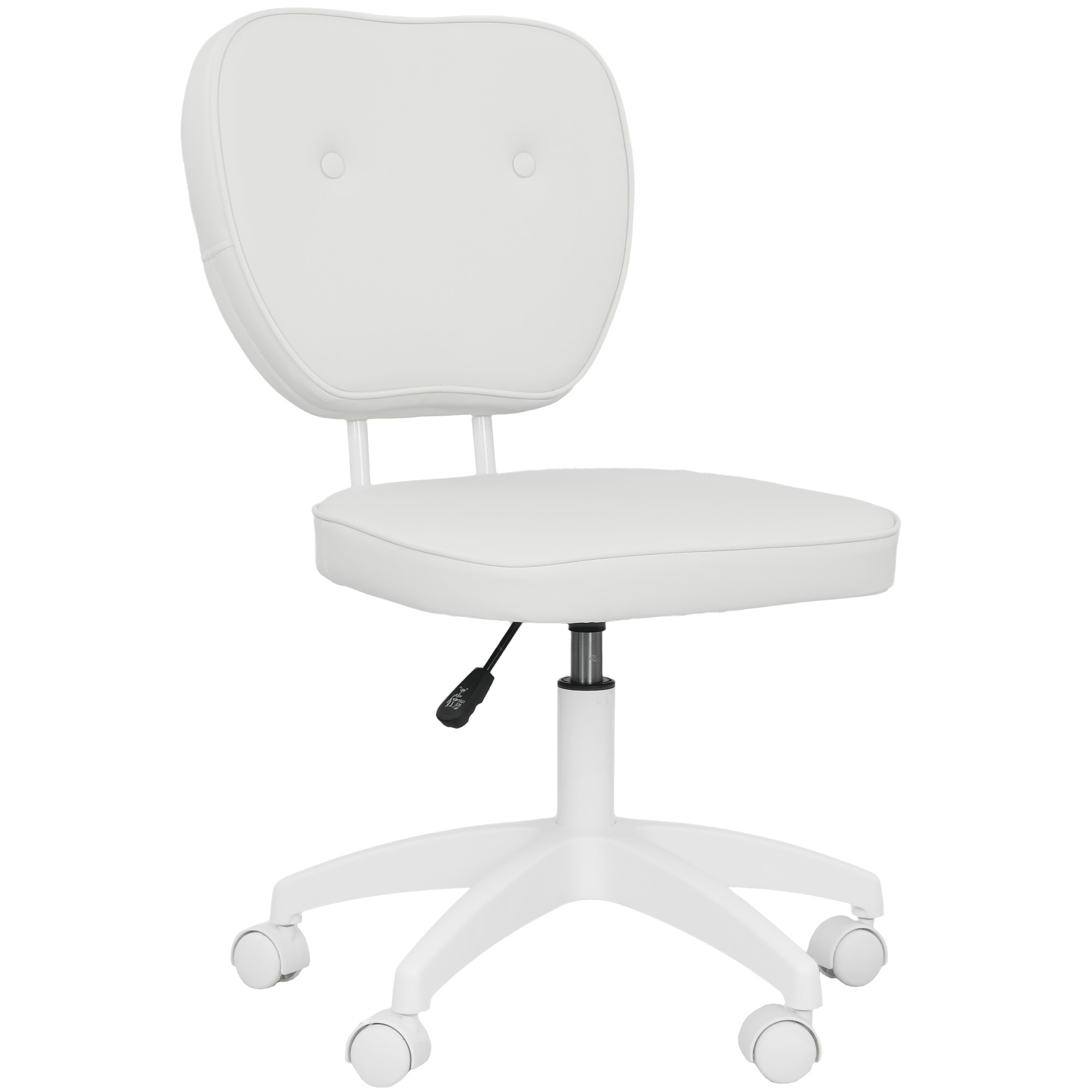 Vinsetto - Chaise De Bureau Design Chersterfied Dossier Arrondi 2 Boutons Synthétique Blanc