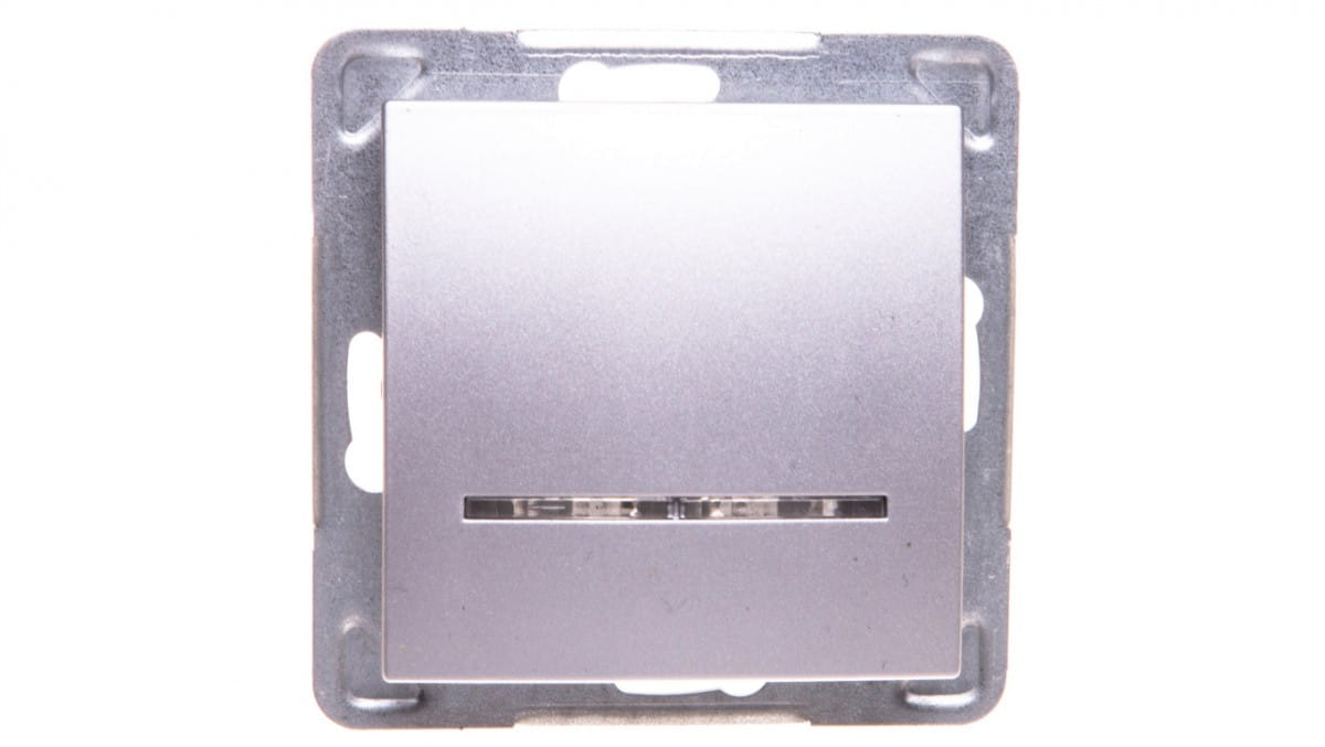 Oem Versilbert Impresja Einzelschalter Mit Beleuchtung Silber Łp-1Ys/M/18
