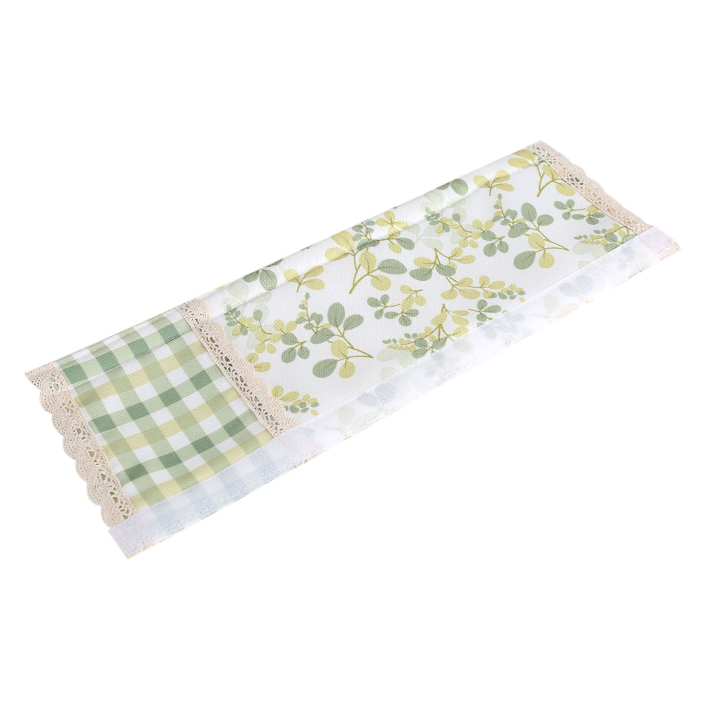 Housse de poignée de réfrigérateur style pastoral en polyester coton lavable, 40 x 13 cm, beige