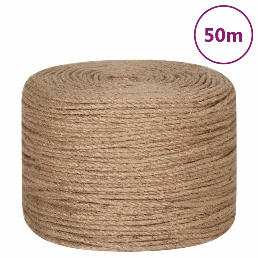 Jute Rope 50 M Long 8 Mm Thick Vidaxl