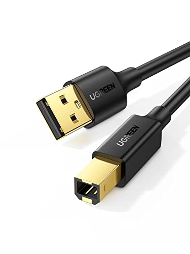 Ugreen Schwarz Us135 Usb 2.0 A-B Druckerkabel, Vergoldet, 1,5 M (Schwarz)