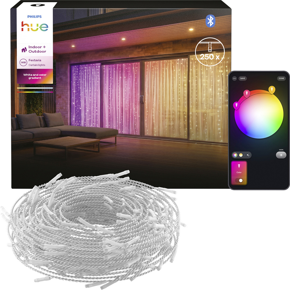 Philips Hue Außenleuchten Festavia Lichtervorhang – 1,35 X 2 M, 250 Leds - Bild 8